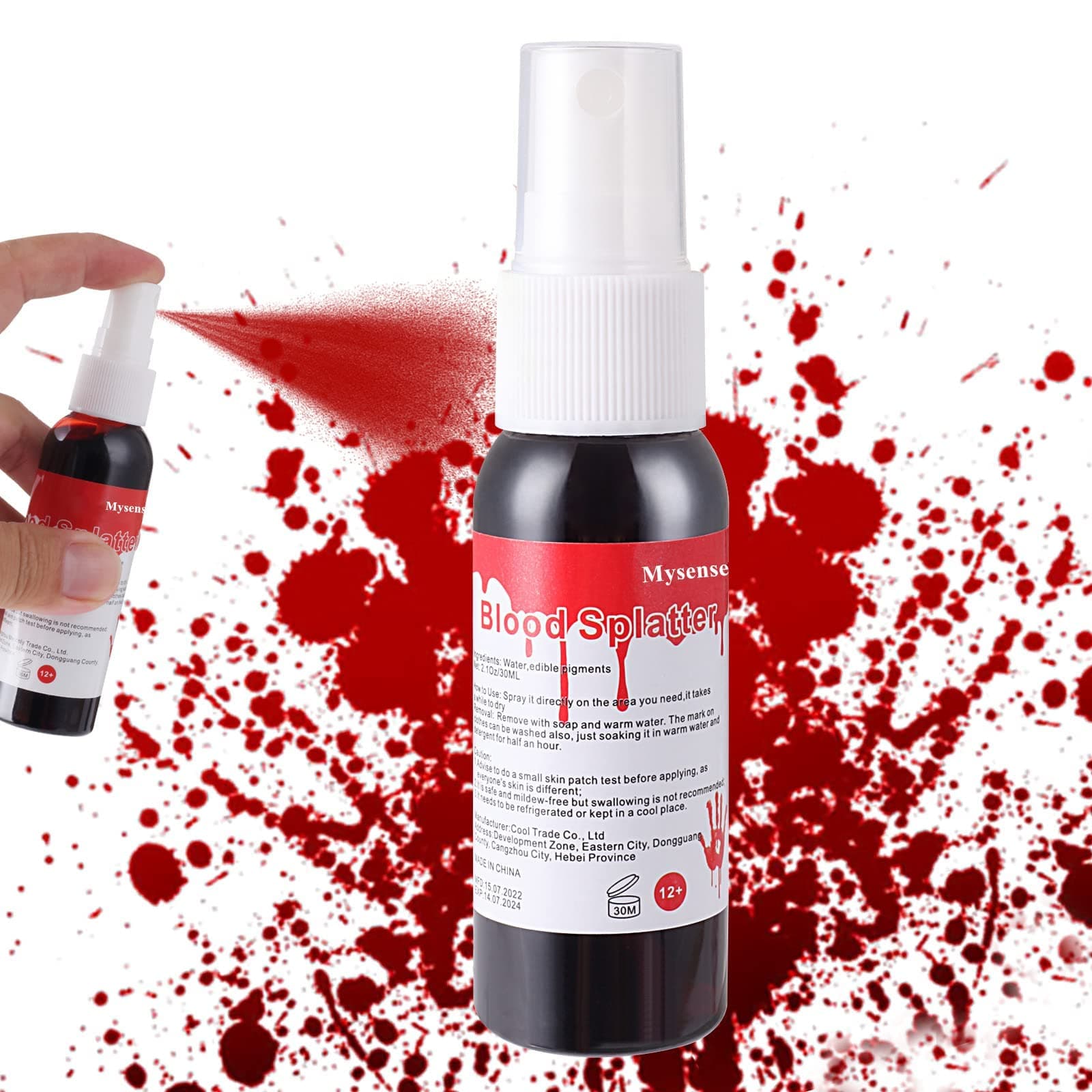 – Fake Blood Spray, Halloween Blood Eye Drops & Splatter for Costume Makeup, 1 Oz (30ml), 1PC