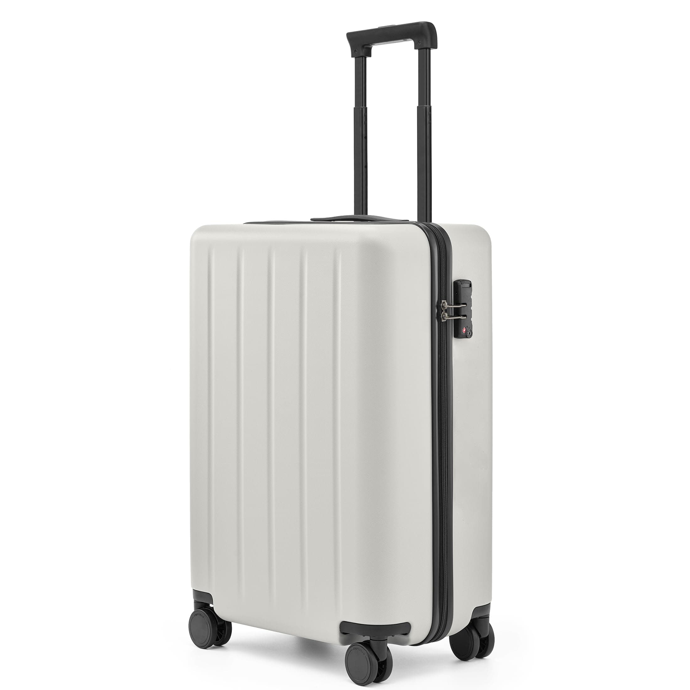 NINETYGO Carry On Suitcase, 20 Inch Carry-On Luggage with Double Spinner Wheels, Dry Wet Separate, PC Hard Case Suitcase, Lightweight Travel Luggage, TSA Approved (Solid White, Danube)