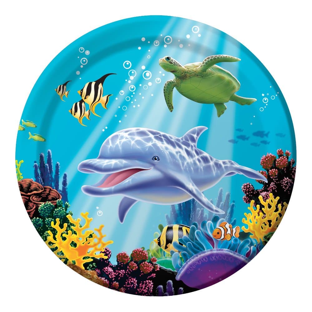 Creative Convertting - Plate 23 cm, Sea Ocean Party, Multicolor, 8C425325