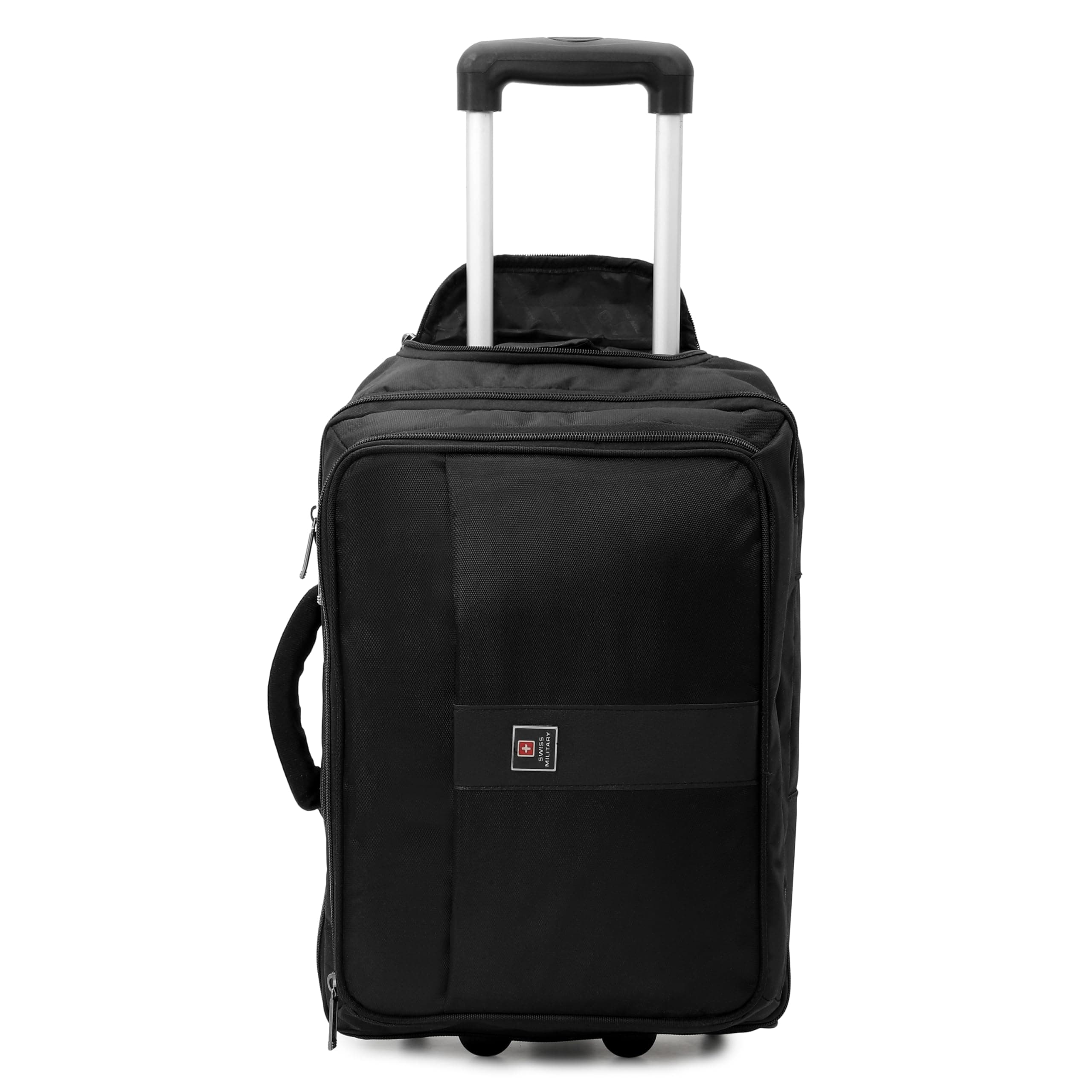 SWISS MILITARY 3-in-1 Laptop Backpack, Messenger & Trolley Bag for Men, Office Bag with Quick Access Pockets, Waterproof Cover, Premium Polyester, Fits 15.6” Laptop, Business Travel Briefcase-Black