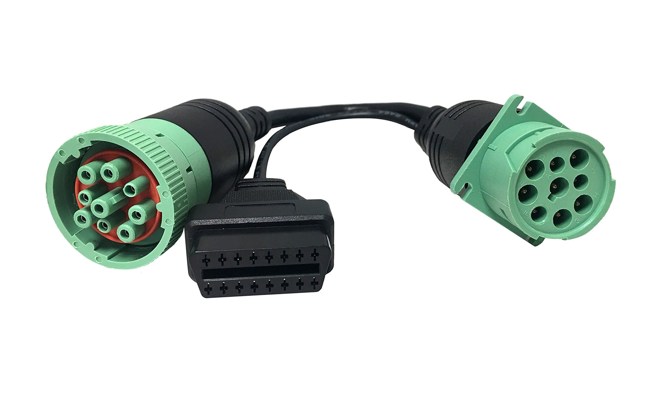 MasTrack - Green 9 Pin Male to OBD 2 and Green 9 Pin Female High Speed Extension Splitter Y-Cable