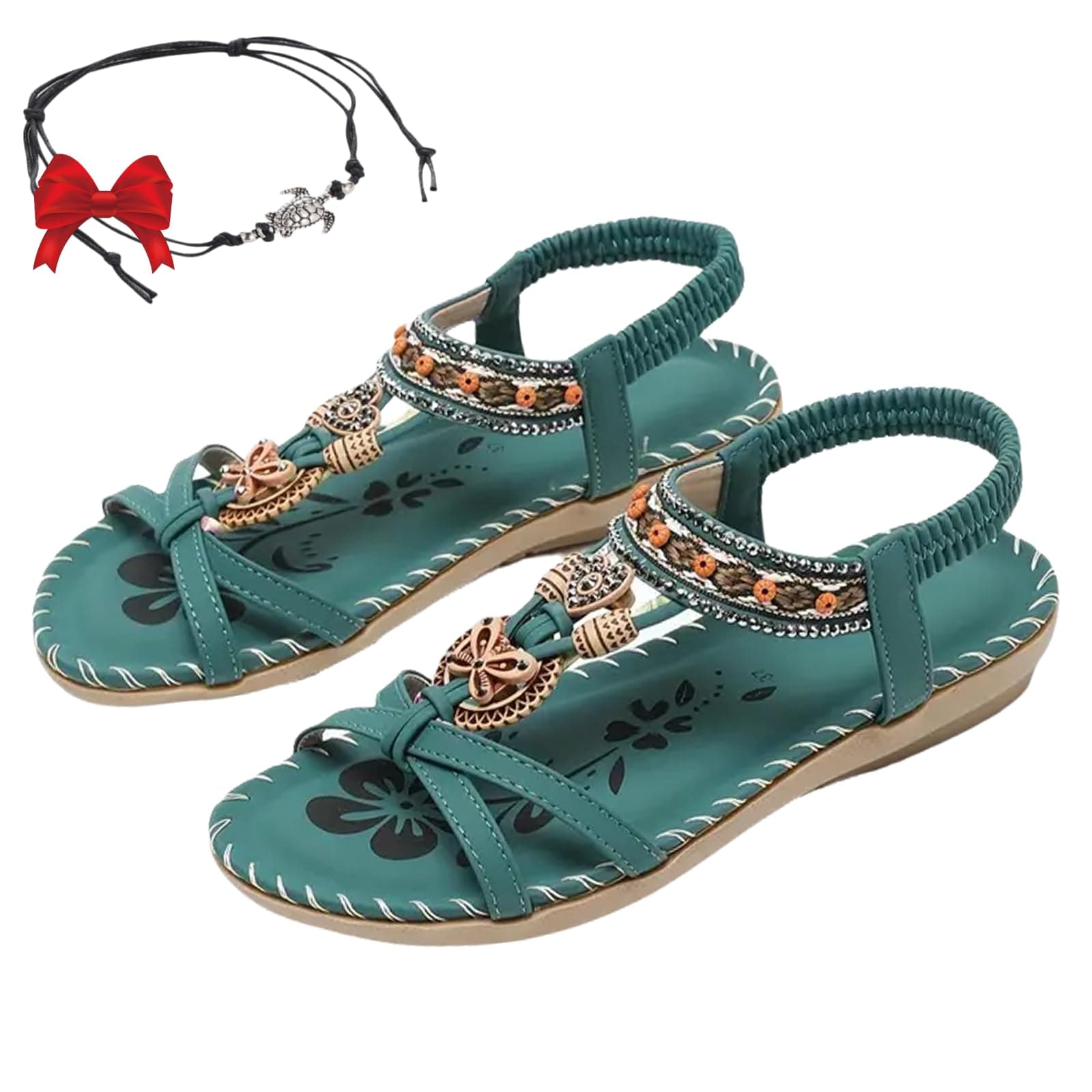 Women's Elegant Rhinestone Butterfly Flat Sandals, Citadel Sandals, Bohemian Fashion Non-slip Orthopedic Sandal