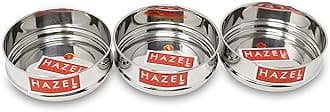 Hazel Cooker Separator Small Size | Mini Vessel Set of 3, 500 Ml Each With Glossy Finish | Stainless Steel Utensil Set | Stackable Container, Silver, 3 Liter