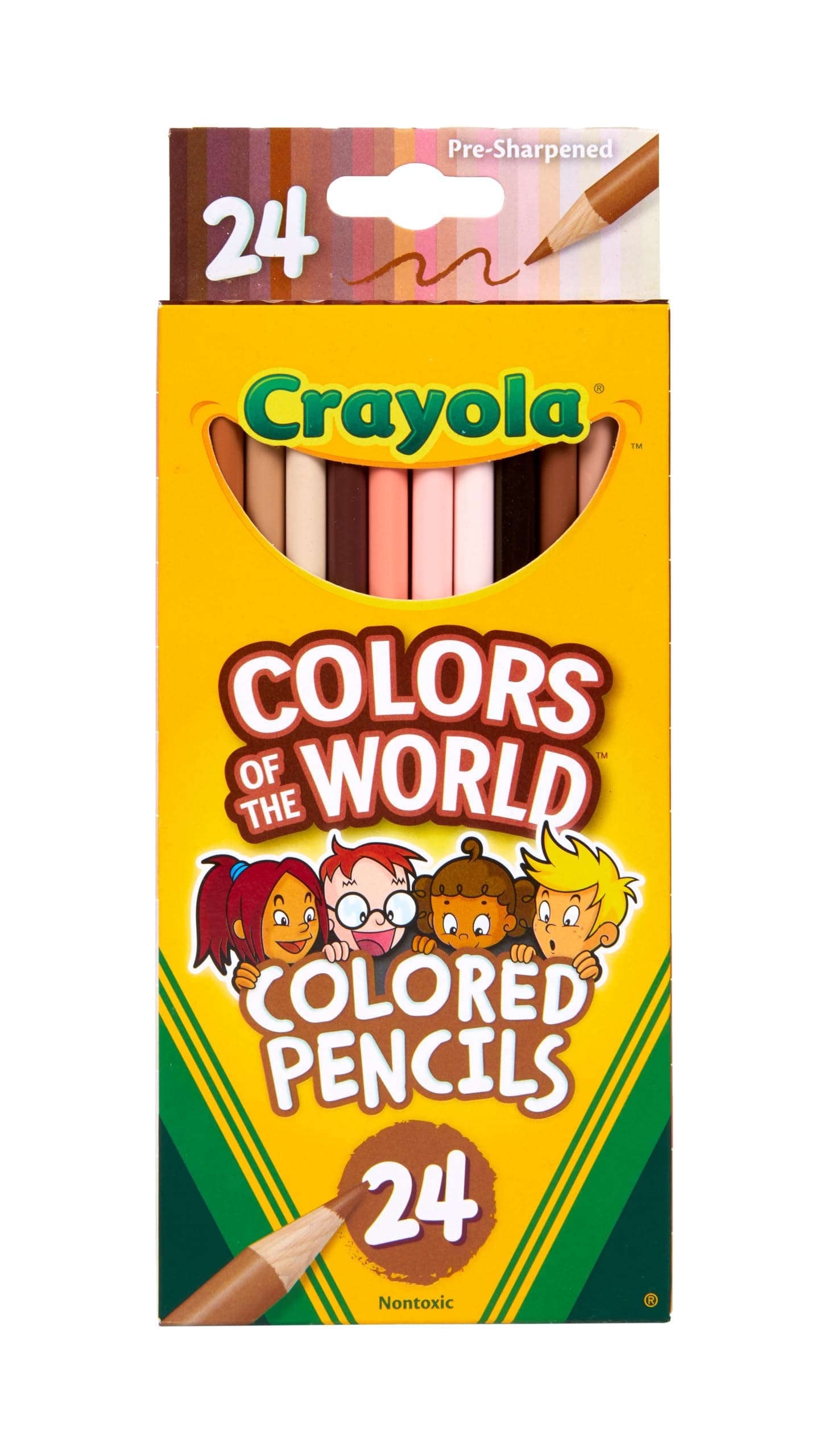 Colors of the World Colored Pencil Set (24ct), Skin Tone Colored Pencils for Kids, Coloring Book Pencils, Gifts for Kids