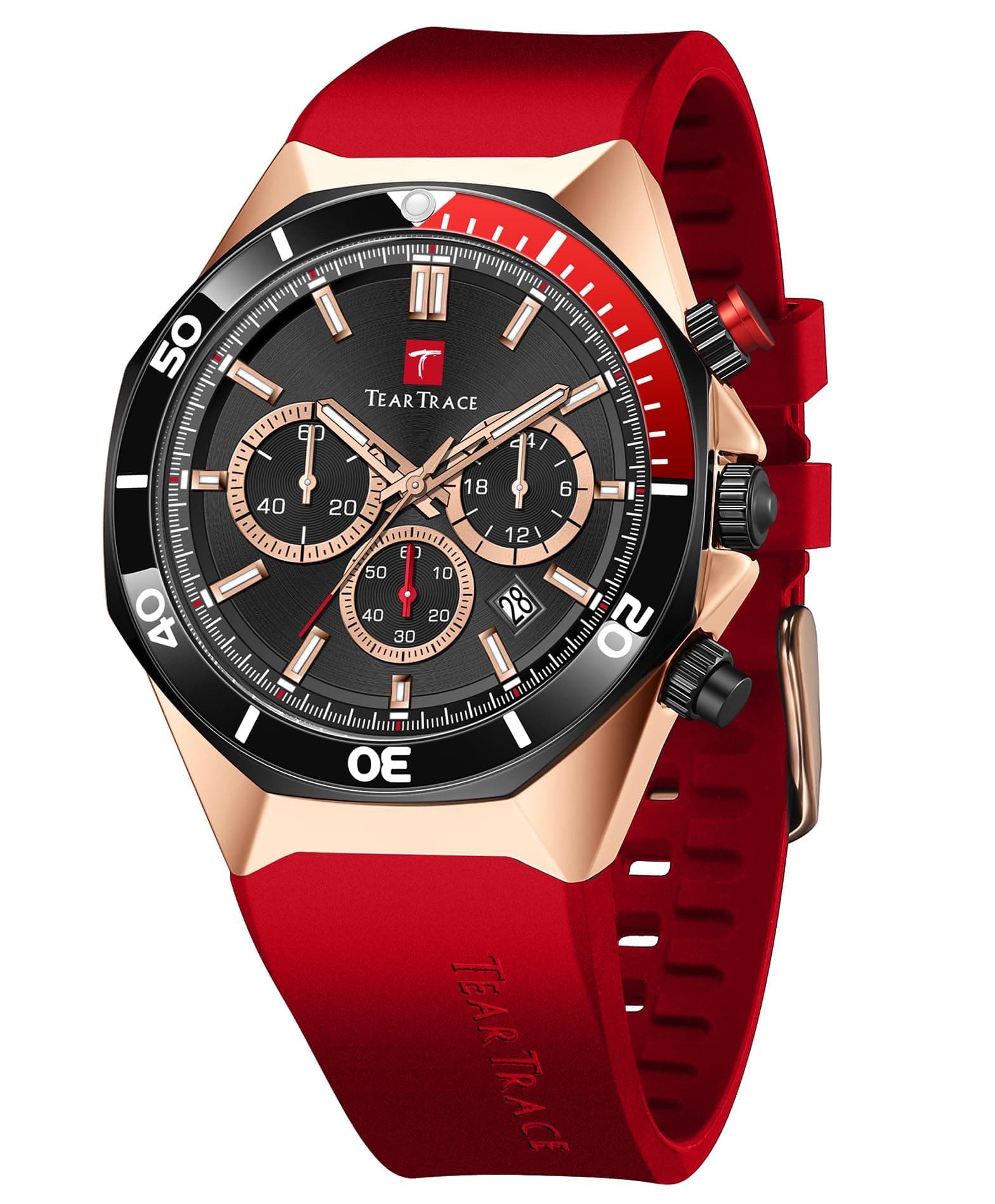 Watches for Men Luxury Quartz Casual Chronograph 3ATM Waterproof Sport Wrist Watches Multifunctional with Silicone Strap Mens Watches