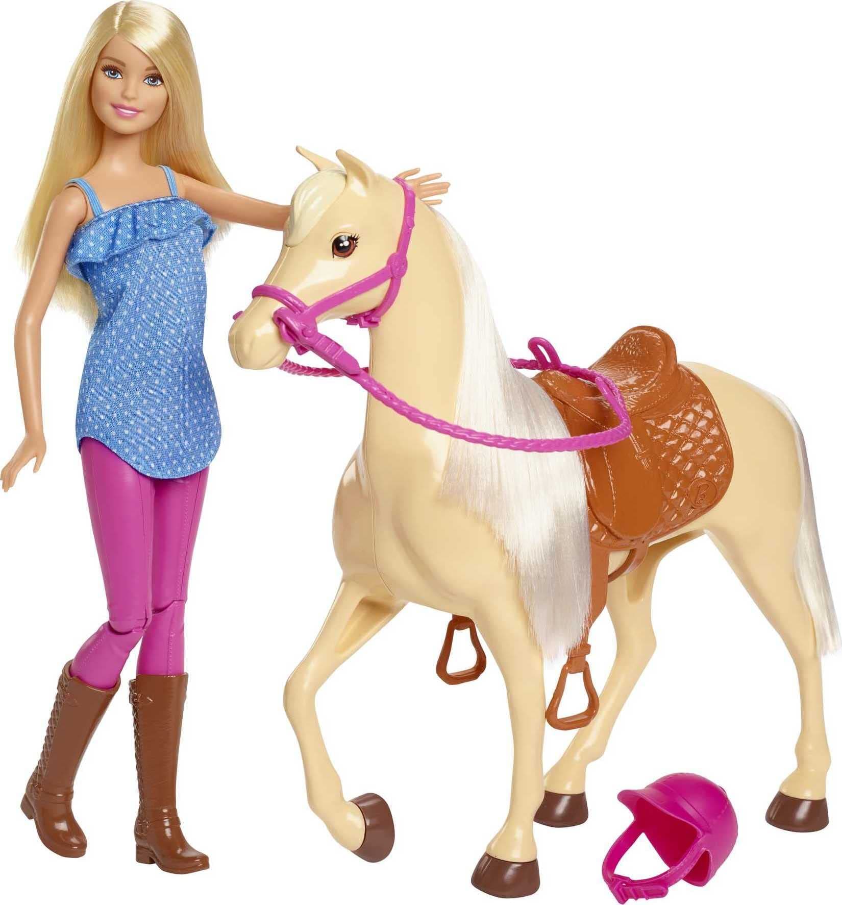 Barbie Doll, Blonde, and Horse