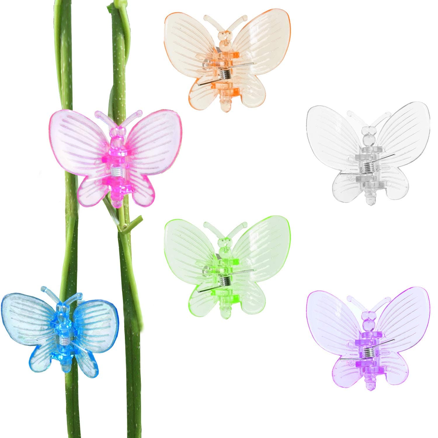 Orchid Clips 30Pcs Butterfly Plant Clips Orchid Support Clips Vine Clips Plant Clips for Support Flower Orchid Vine (Mix Color, 30PCS)