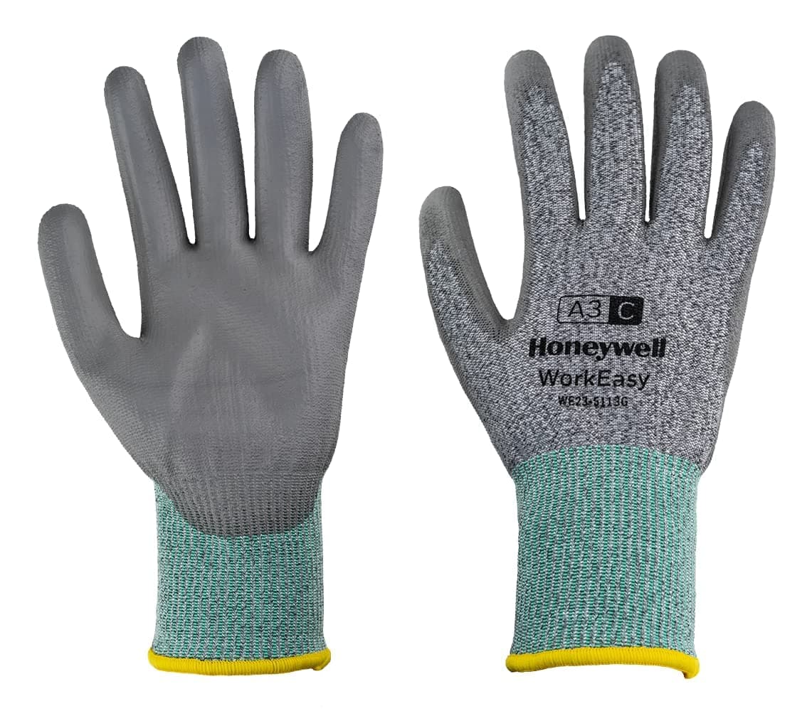 Honeywell Safety Work Gloves Protective Cut Level A3/C, Mechanical and cut resistance polyurethane coating- Grey