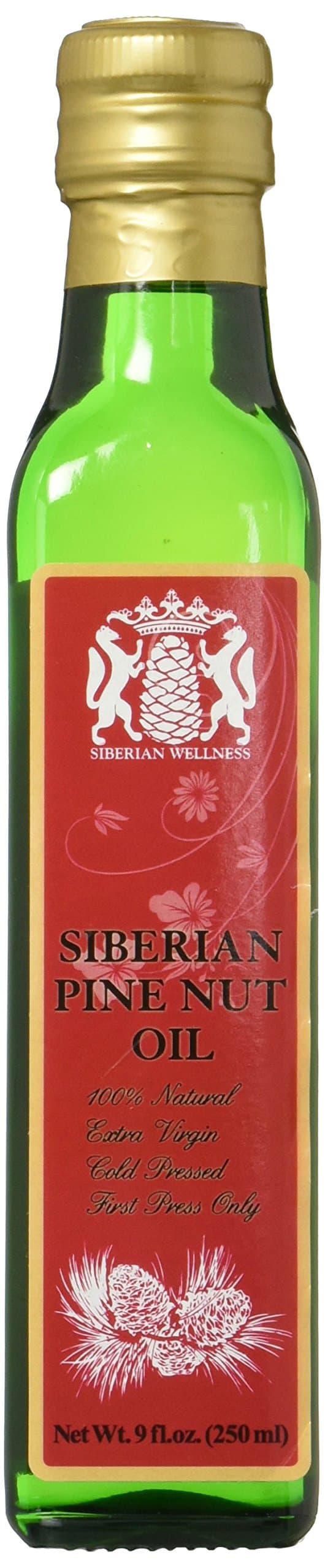 Organic, 100% Pine Nut Oil. 9 Fl. Oz. (250 Ml) Extra Virgin, Cold-pressed, Fresh Inventory Only, Made in Siberia, Russia. 100% Natural. Shipped from Refrigerated Warehouses in MI, USA. Pine nuts.