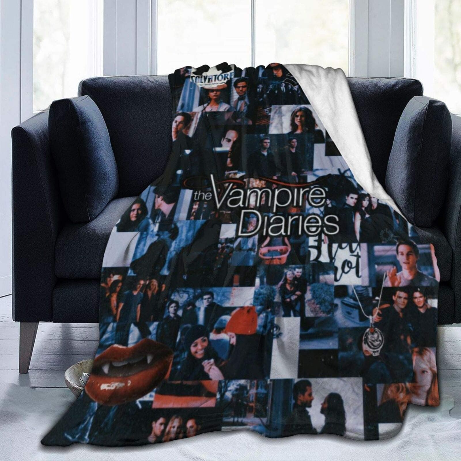 Vampire Diaries Throw Blanket Super Soft Lightweight Warm and Cozy Fleece Blankets for Bed Sofa Couch 50x40 inch, Multicolor (854669)