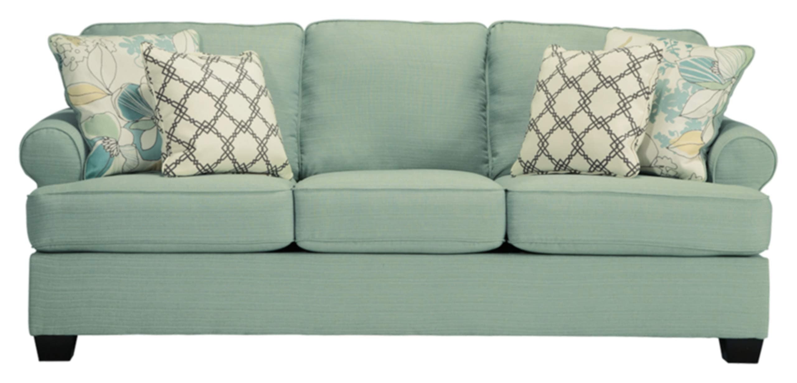 Signature Design by Ashley - Daystar Sofa w/ 4 Accent Pillows, Seafoam Green