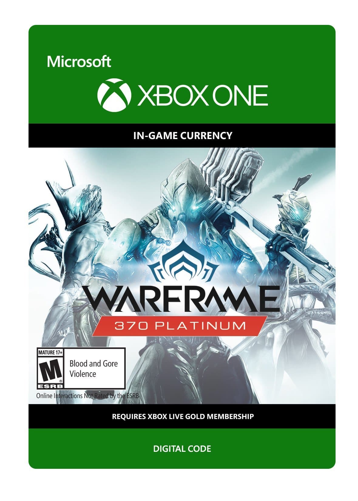 Warframe: 370 Platinum - Xbox One Digital Code
