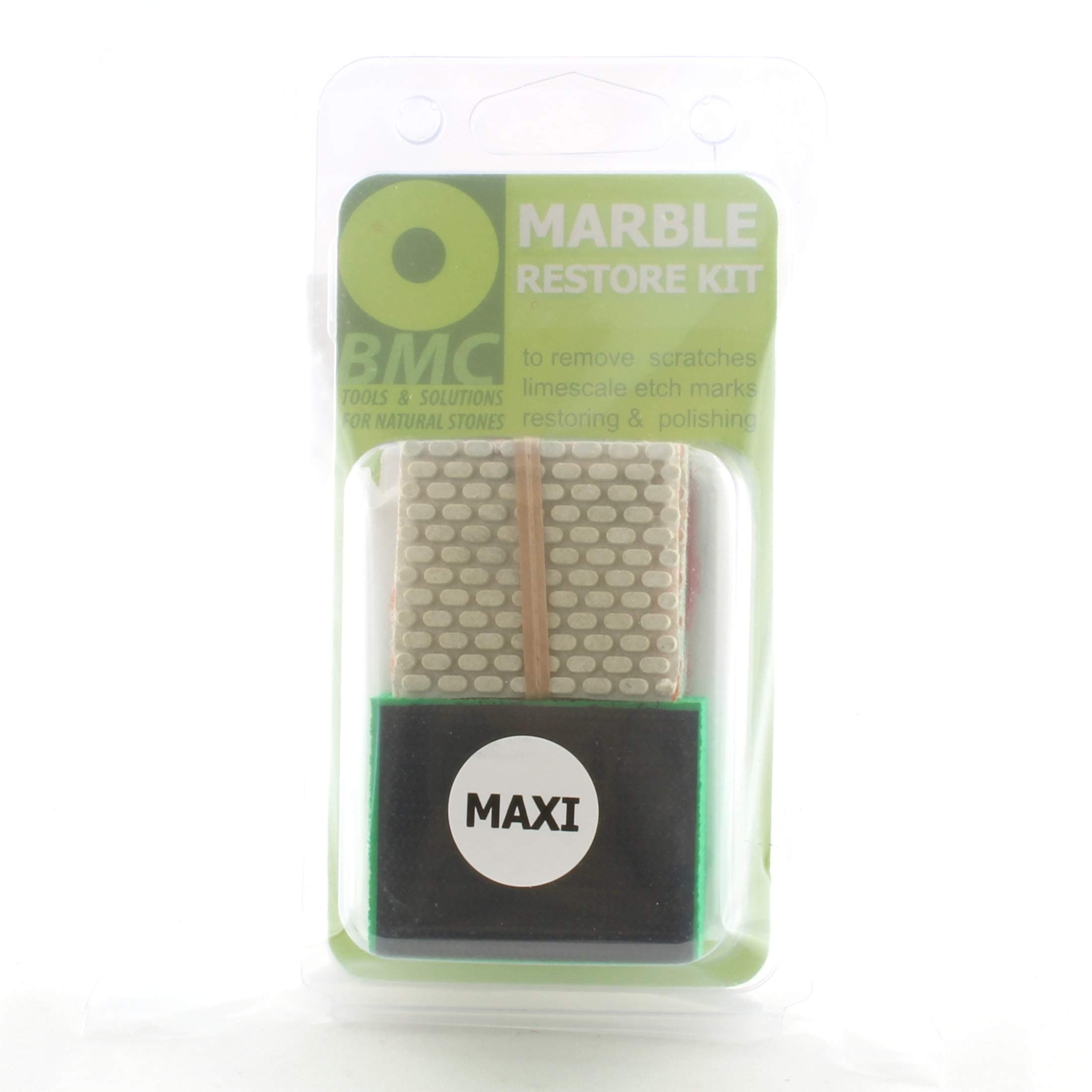 MARBLE RESTORE MAXI kit to renew the polishing of natural stone ruined by etch Marks scratches or limescale, to polish dull marble - increased by 100 gr of powder polishing more
