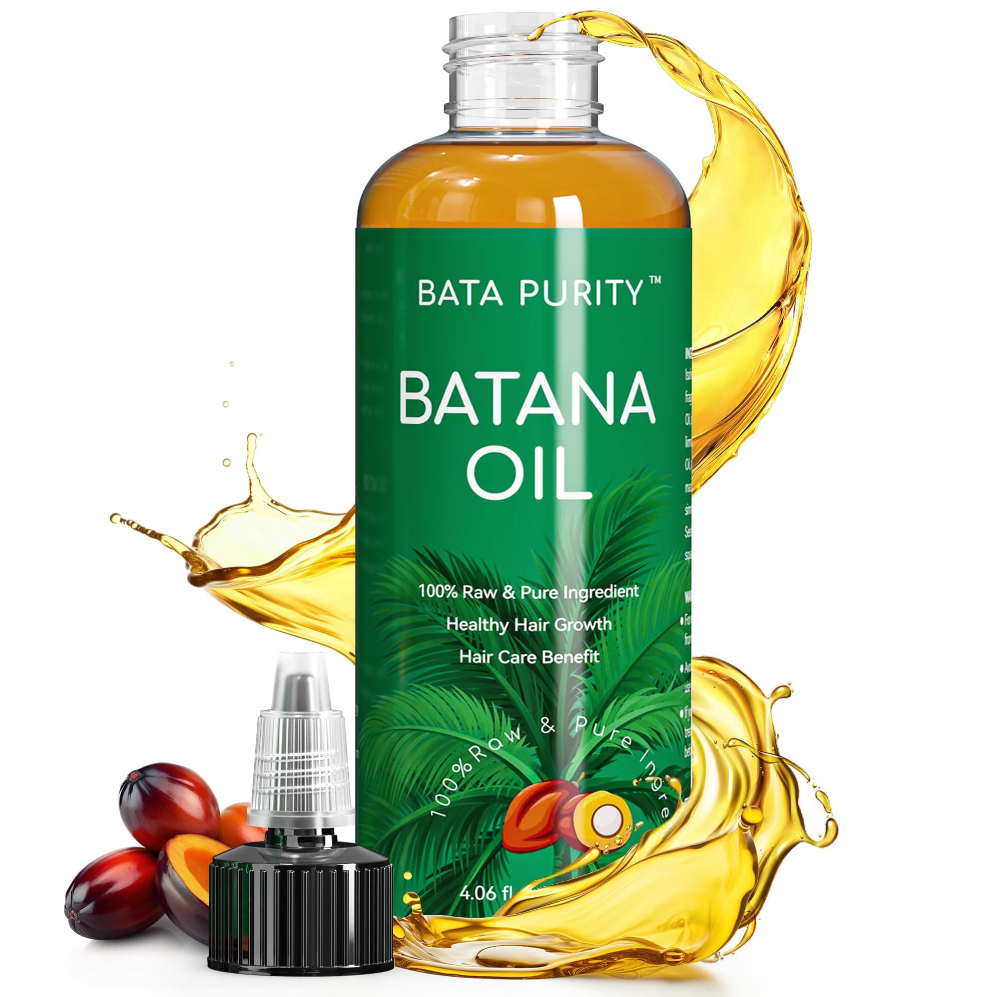 Batana Oil for Hair Growth, Organic Hair Oil from Honduras – Repairs Damaged Hair, Nourishes Scalp, Boosts Shine and Thickness, Controls Frizz, for All Hair Types, 4.06 FL OZ