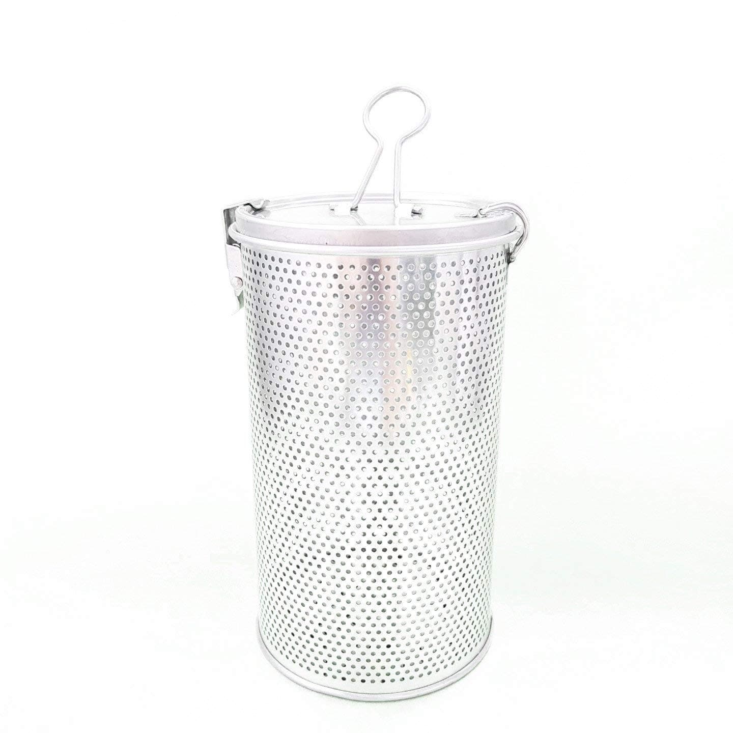 Minecook Commercial Grade D 3.9" X H 6.9" Genuine Stainless Steel 18/8 Perforated Tall Strainer - One Touch Lock System - Restaurant & Home Use