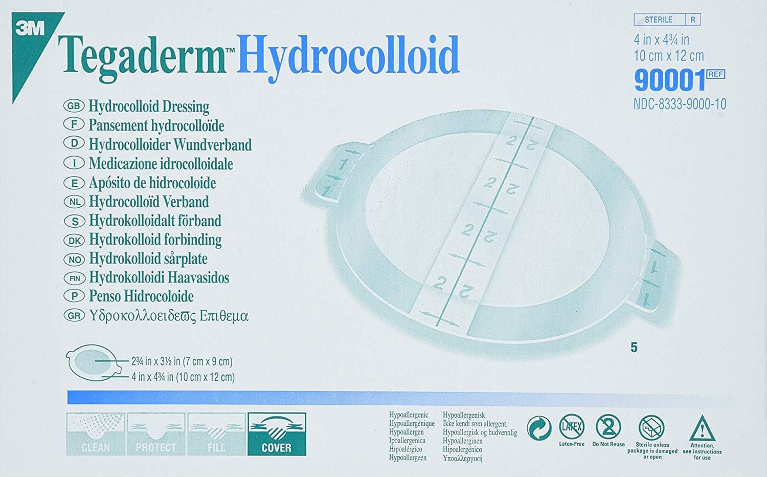 3MHealth Care 90001 Tegaderm Hydrocolloid Dressing, Oval (Pack of 100)