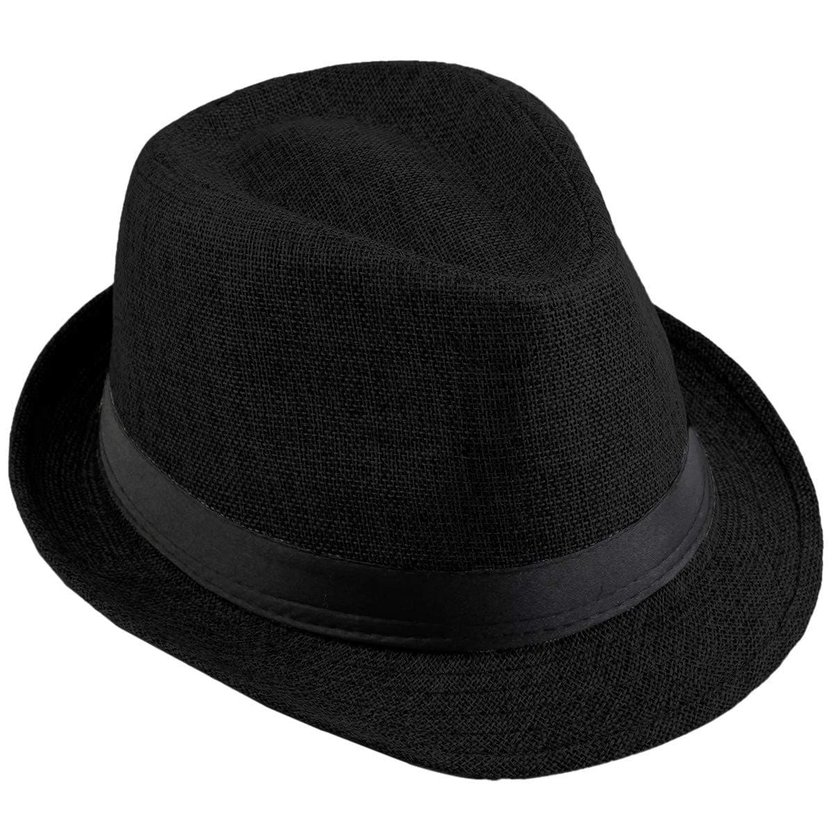 Panama Fedora Hats for Men Woman, Braid Straw Short Brim Jazz Cap Trilby Hat