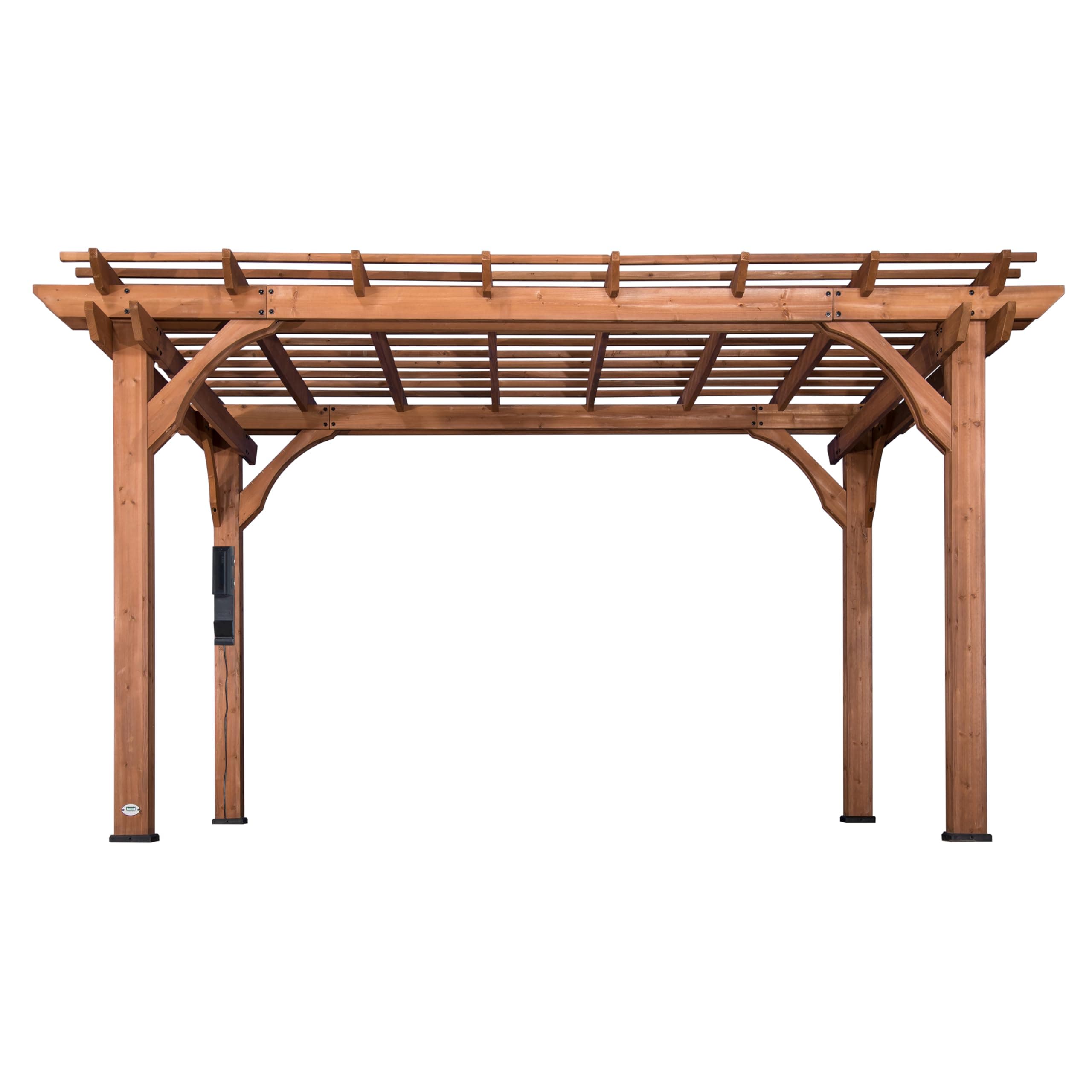 100% Cedar Wood Pergola | Outdoor Shelter for Garden, Patio & Veranda | Trellis Roof | Shade | Heavy-Duty Anchoring | Waterproof & Weather Resistant | 4.3m x 3.1m (14ft x 10 ft)