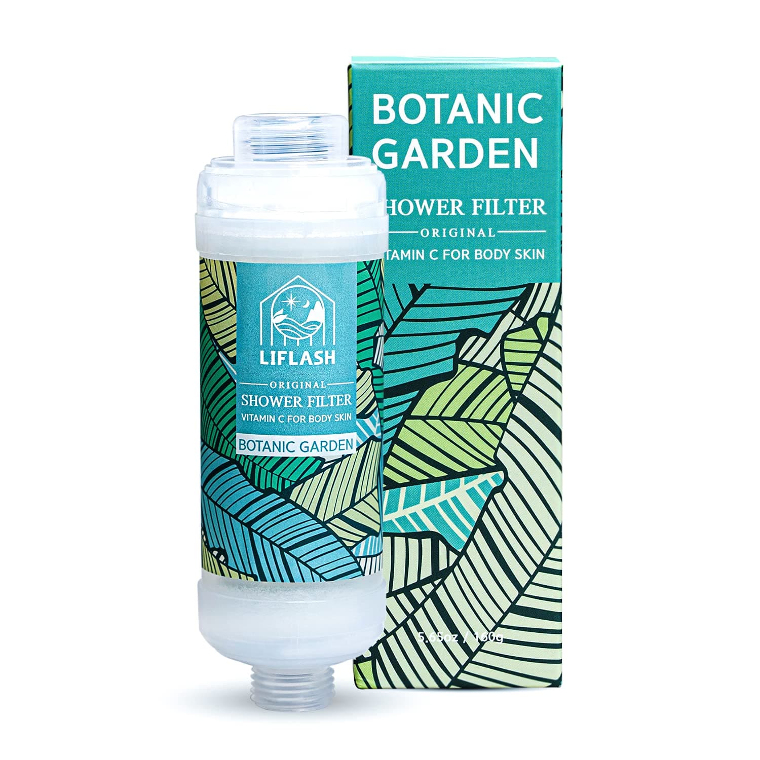 LIFLASH Vitamin C Shower Filter for Hard Water, Aromatherapy Softener Purifier, Help with Softer Skin and Hair Enhancement, for Universal Output Showerhead, Easy Installation (BOTANIC GARDEN)