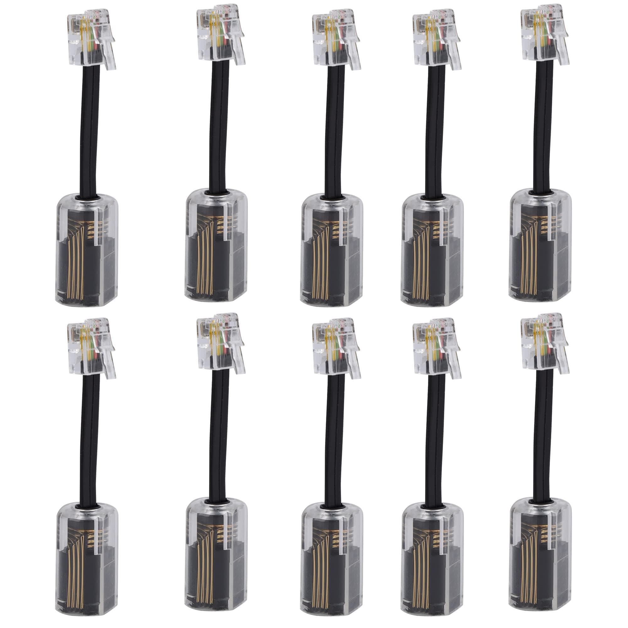 Ubramac Telephone Cord Detangler, Anti-Tangle Telephone Handset Cable 360 Degree Rotating Landline Swivel Cord Untangler Black (10)