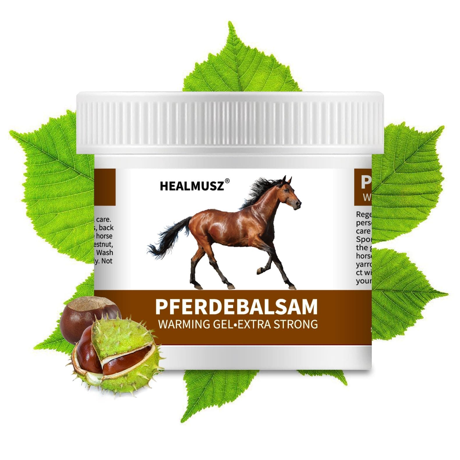 Pferdebalsam Horse Balm Gel 8.8 oz, Extra Warm Massage Gel with Horse Chestnut & Safflower, Soothing Comfort for Tired Muscles & Body
