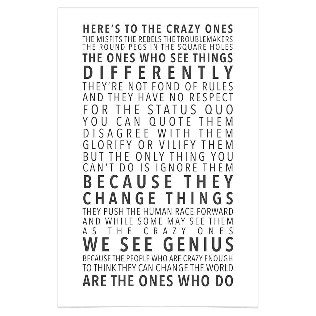 WonderwallPoster WP005A4 Apple Think Different Poster Steve Jobs Fanboy Fan Articles – DIN A4 21 x 29,7 cm (more sizes available) – very precious print