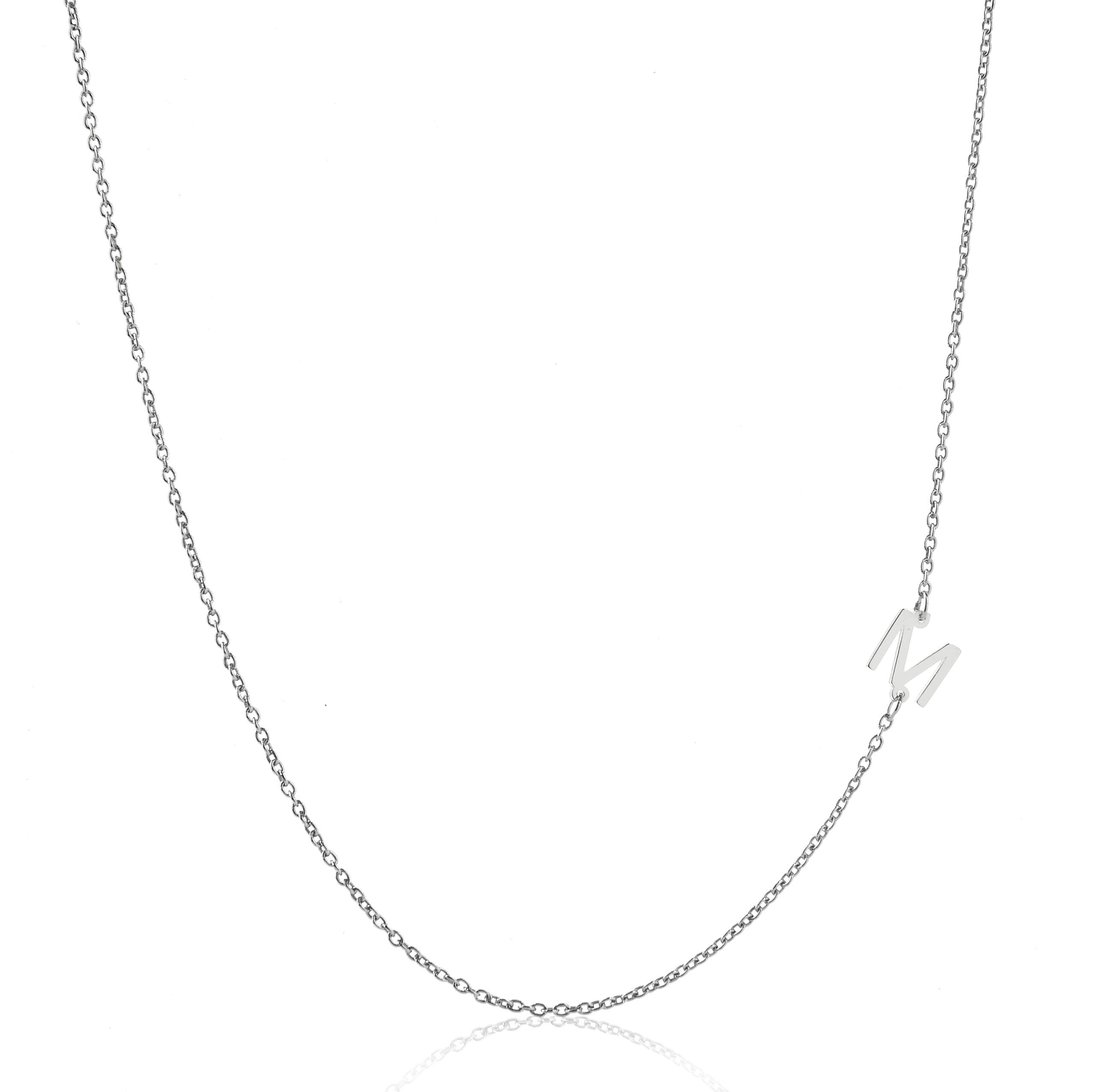 DeidreamersSterling Silver Side Mini Initial Necklace