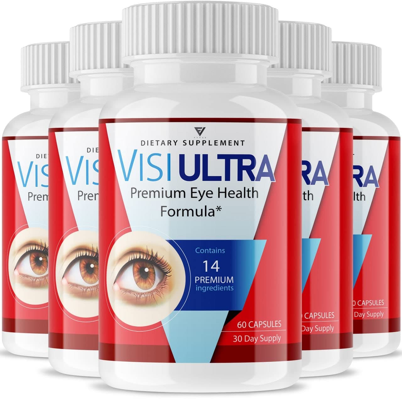(5 Pack) VisiUltra Pills for Eyes Supplement Visi Ultra Premium Eye Health, Visiultra Eye PIlls Supplement Vitamins Reviews Lutein & Zeaxanthin Bilberry Extract Clear Eyesight Relief (300 Capsules)