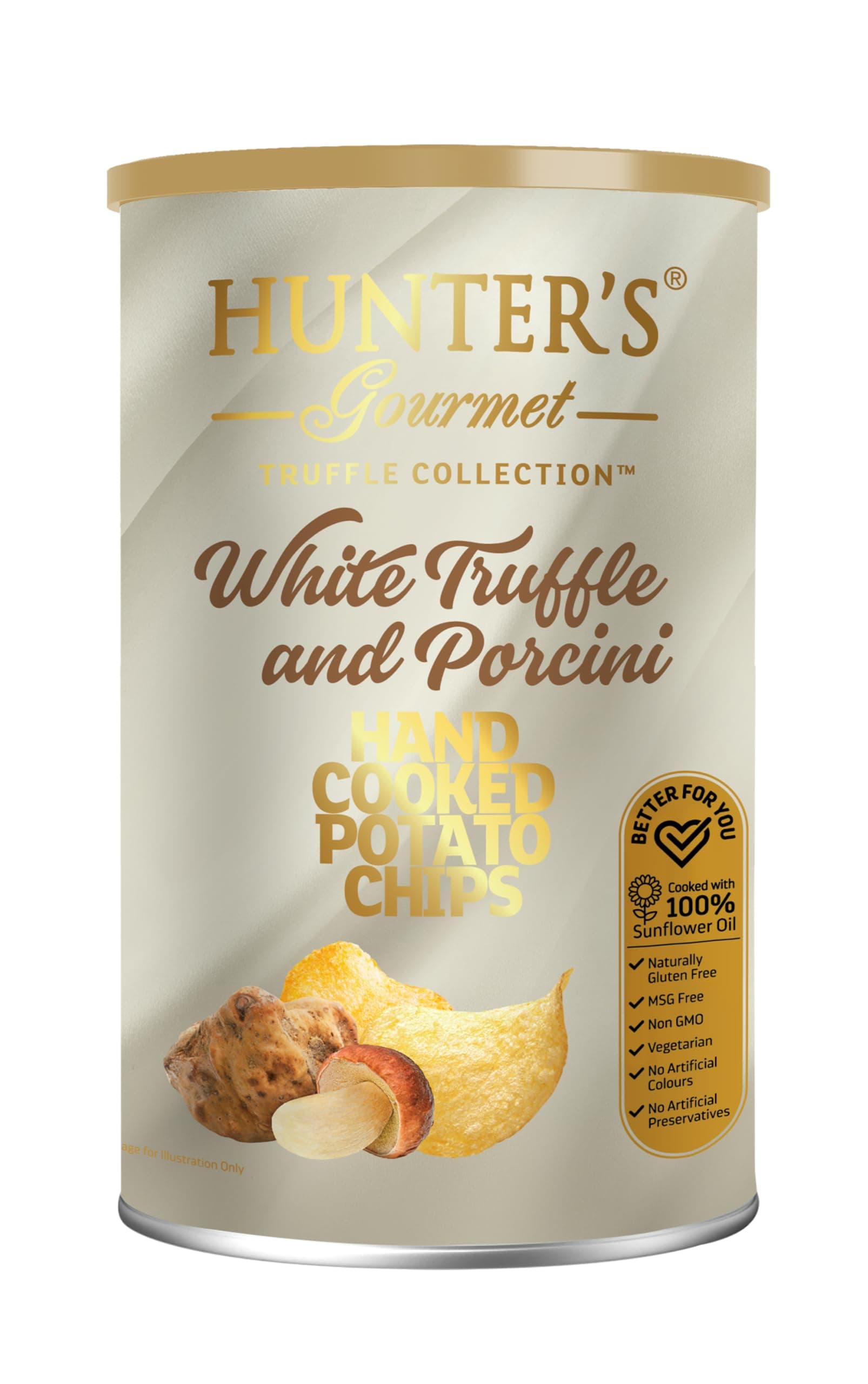 Hunter's Gourmet White Truffle and Porcini Hand Cooked Potato Chips -150g