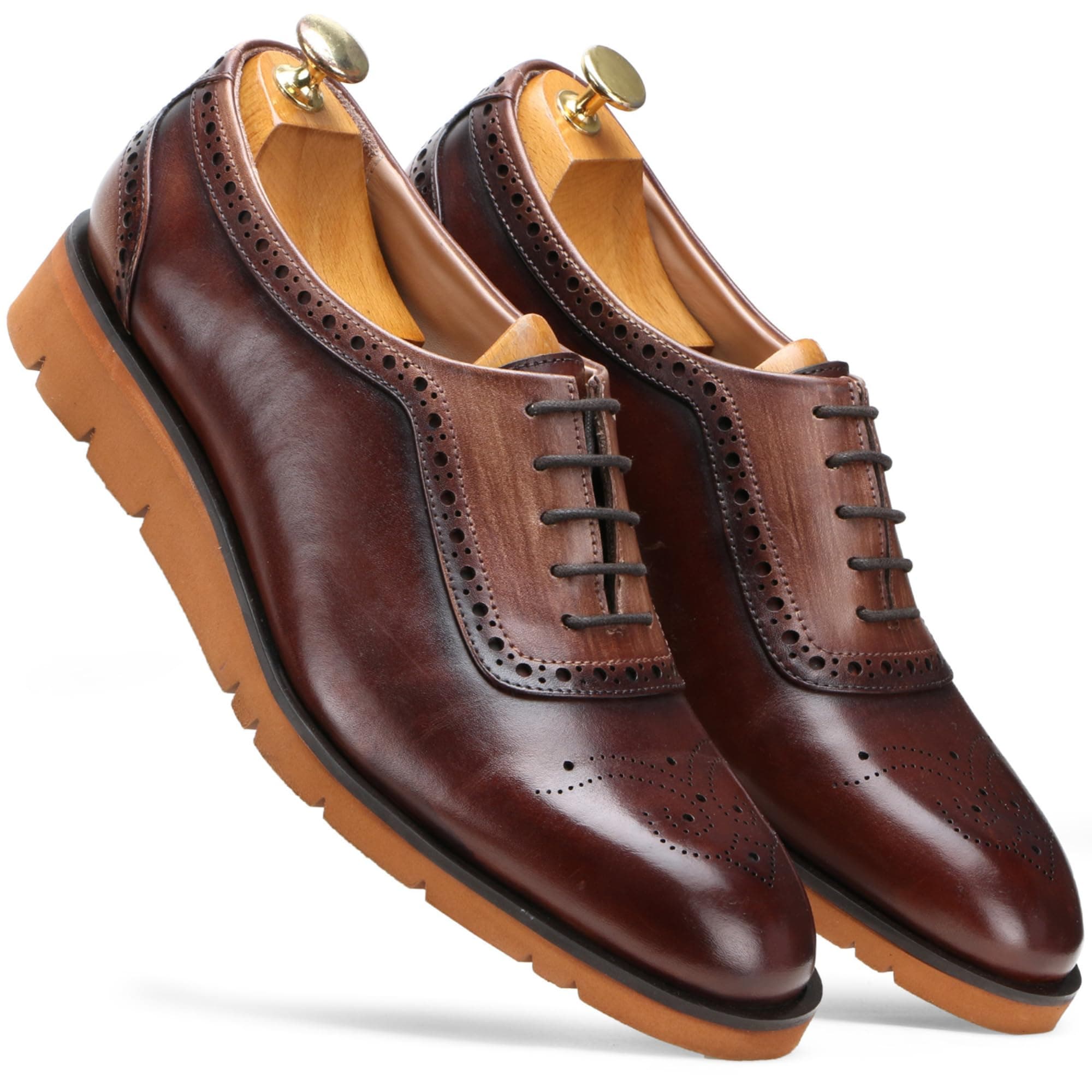 Escaro Royale Leather Bryan Oxfords Brown Shoes for Men