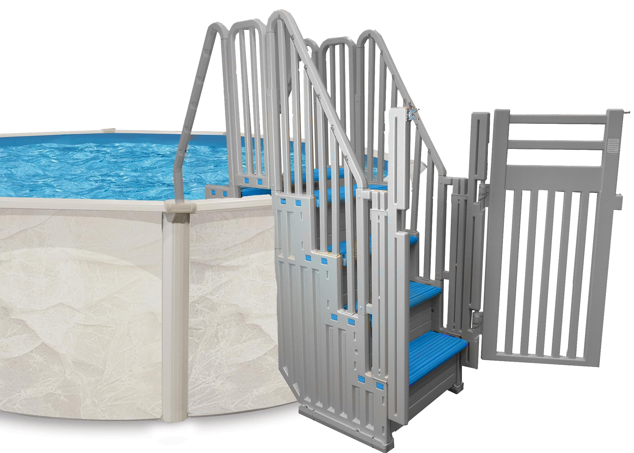 Confer Entry System for Above Ground Pools with Blue Steps