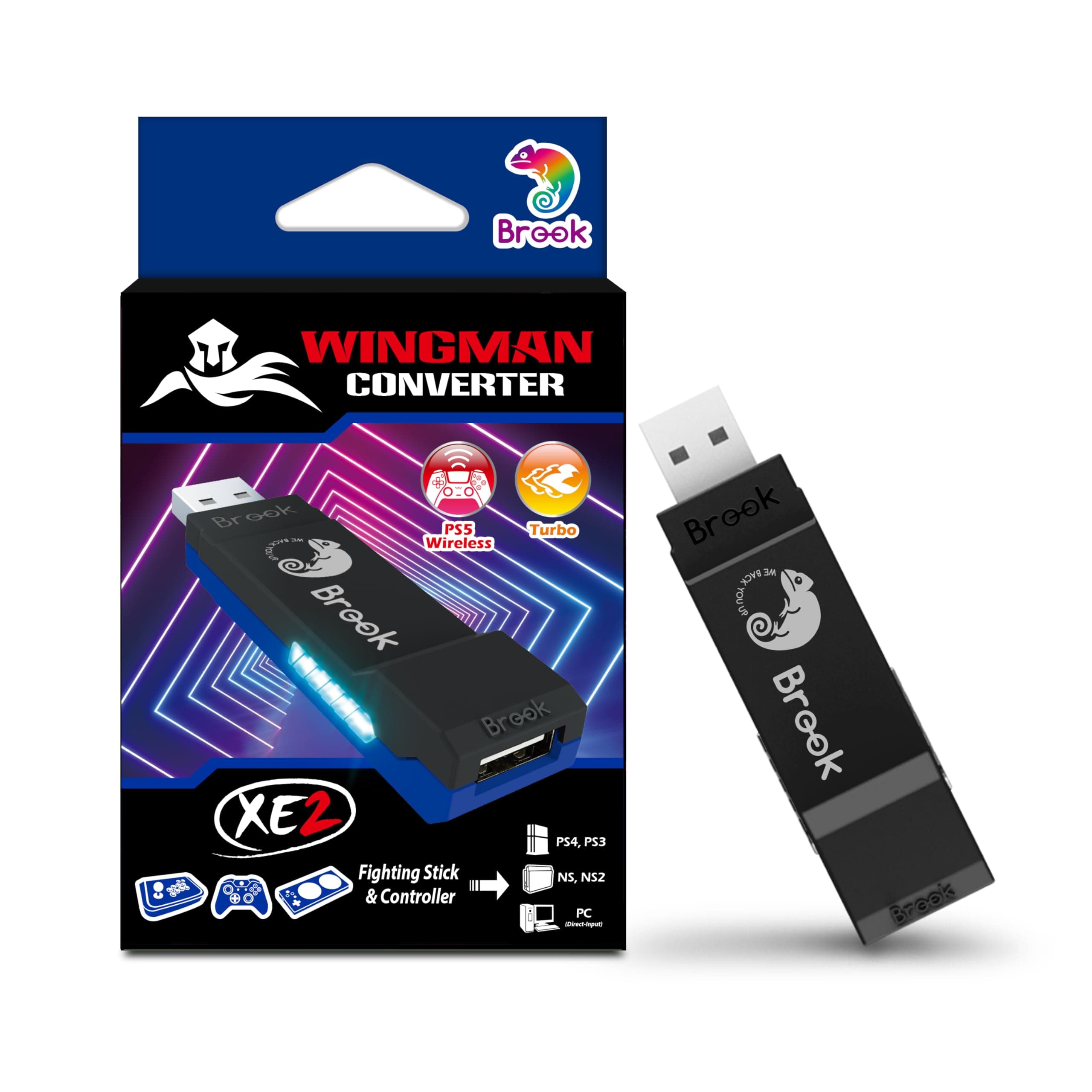 Wingman XE 2 Converter - Two in One Wireless Controller Adapter for PS, Switch Consoles, and PC, Supports Remap and Adjustable Turbo