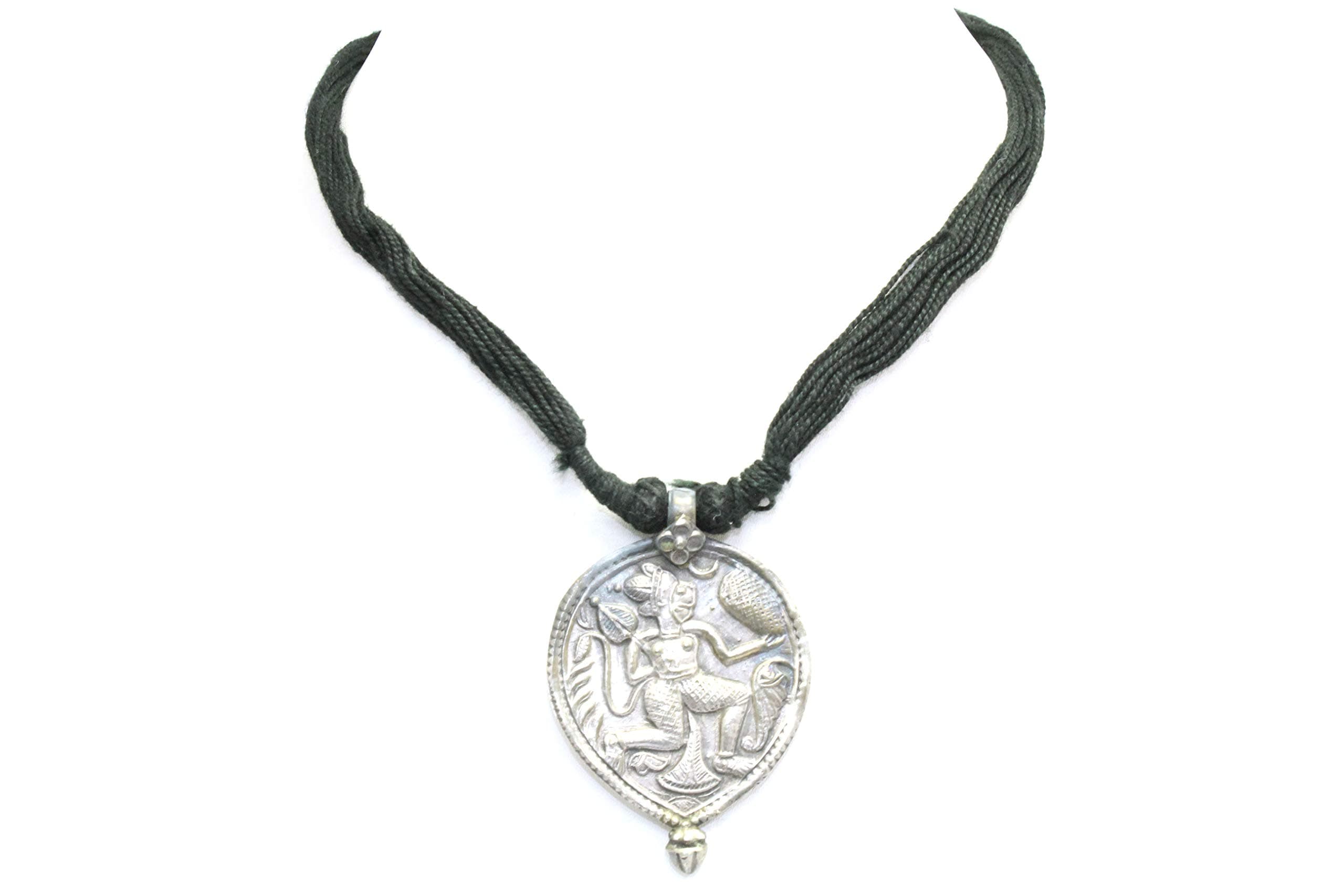 Rajasthan Gems Antique Solid 80% Silver Tribal temple jewelry God Hanuman Pendant