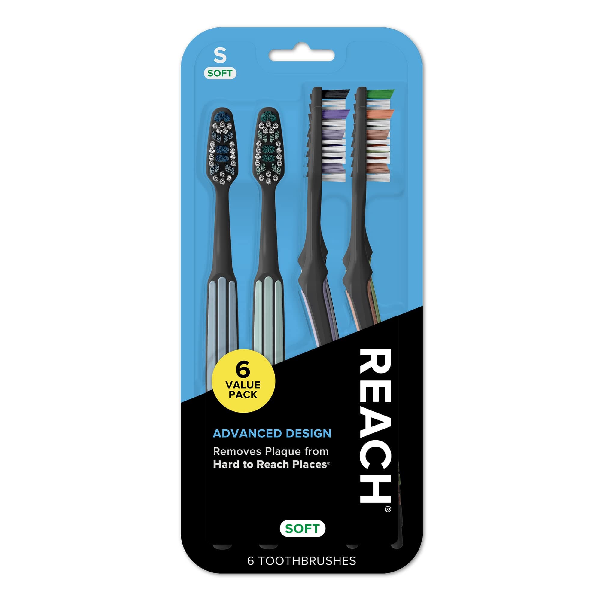 Advanced Design Toothbrush, Soft Bristles, 7 Count Value Pack