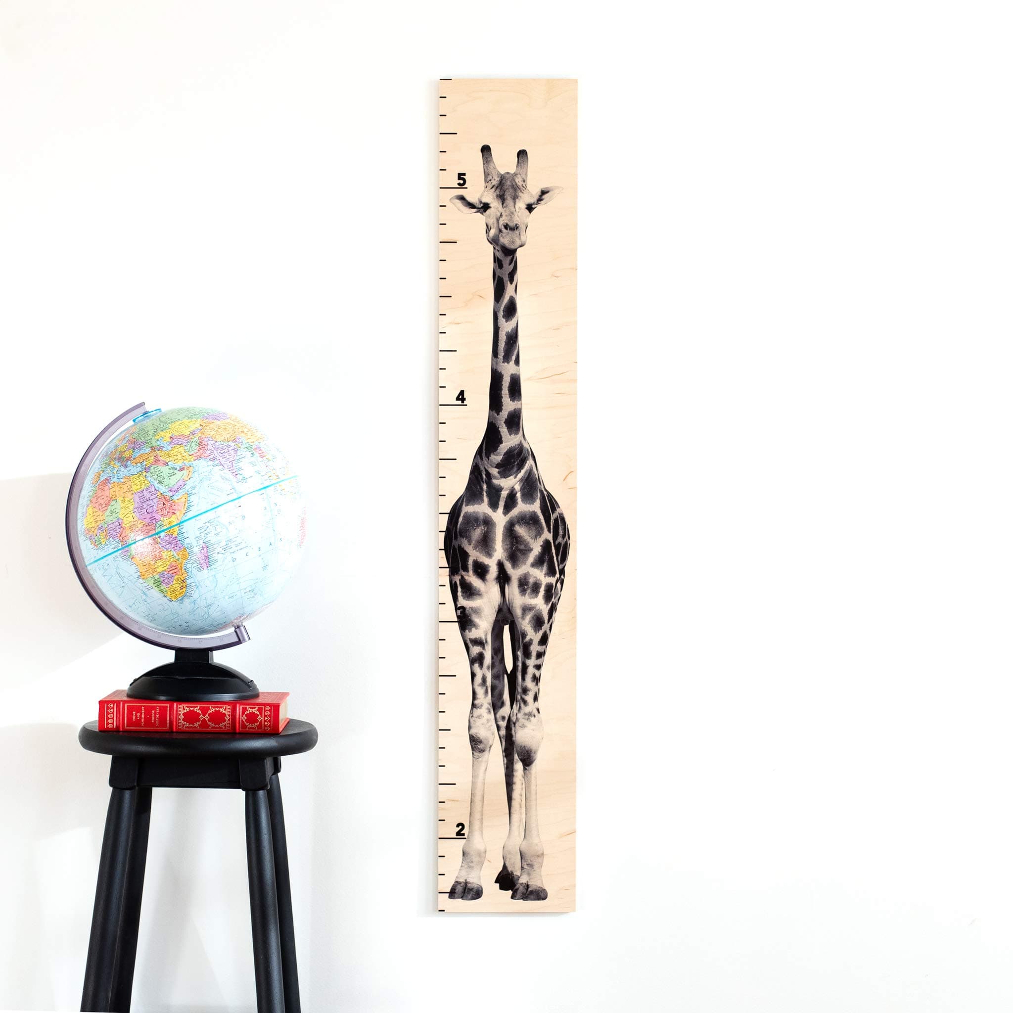 HEADWATERS Studio Wooden Ruler Growth Chart for Kids, Boys and Girls- Height Chart & Height Measurement for Wall - Kids Nursery Wall Decor and Room Hanging Wall Decor - Tall Giraffes - Natural
