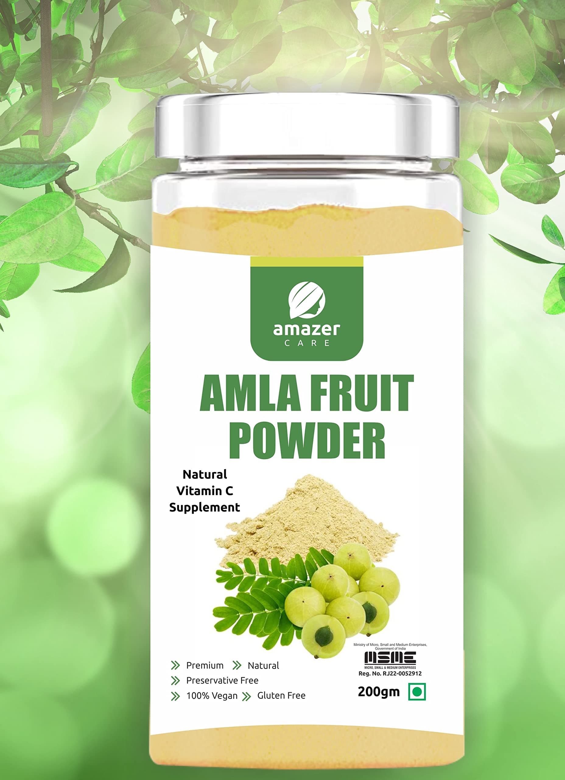 AmazerCare Amla Fruit Powder, Vitamic C Rich Superfood, Dietary Fiber, Pure & Natural Dehydrated Powder For Eating & Drink, Immunity Booster