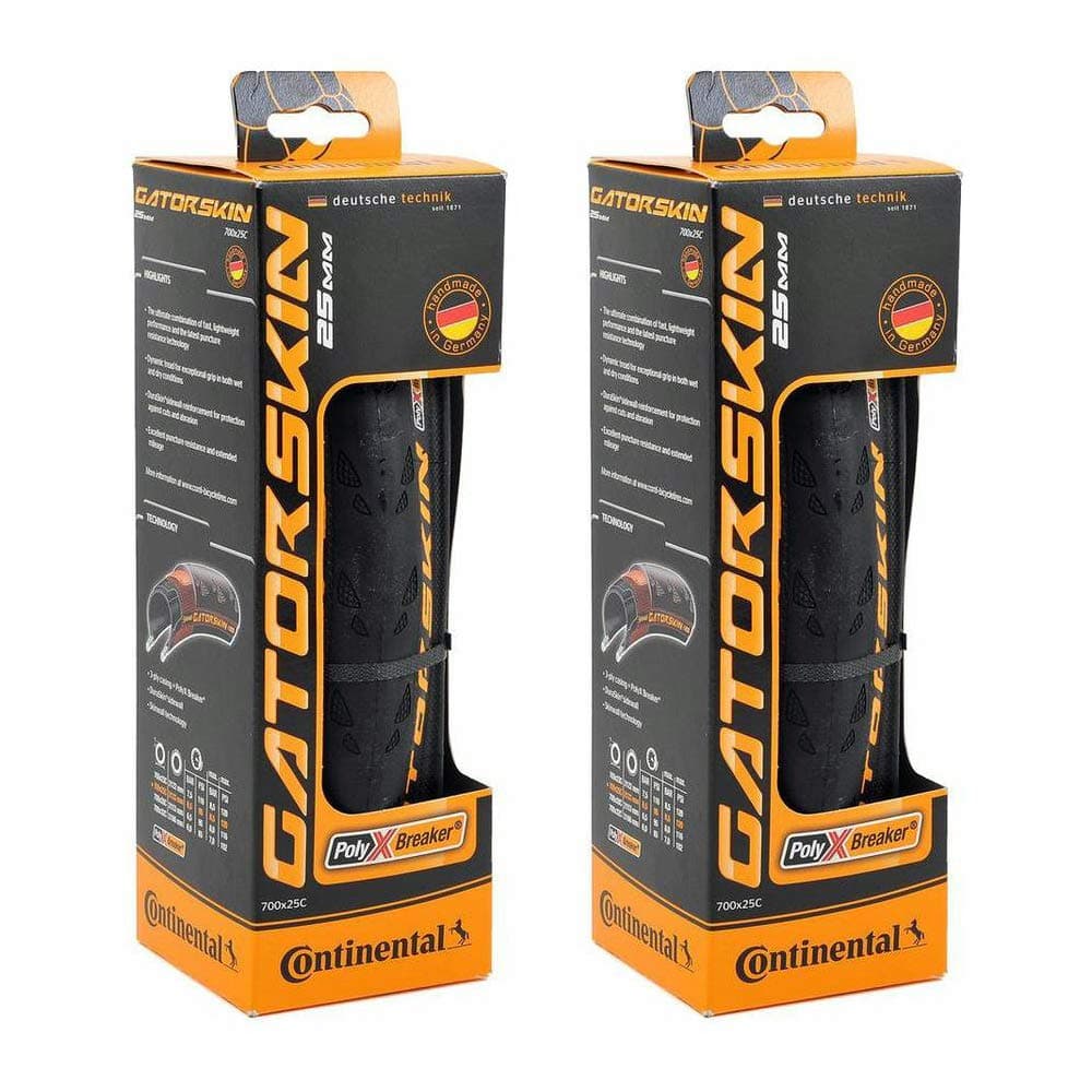Continental Gatorskin - Road Bike Tire | Tough Urban & Touring Tire for Daily Riding - PolyX Breaker, Duraskin, 2 Pack