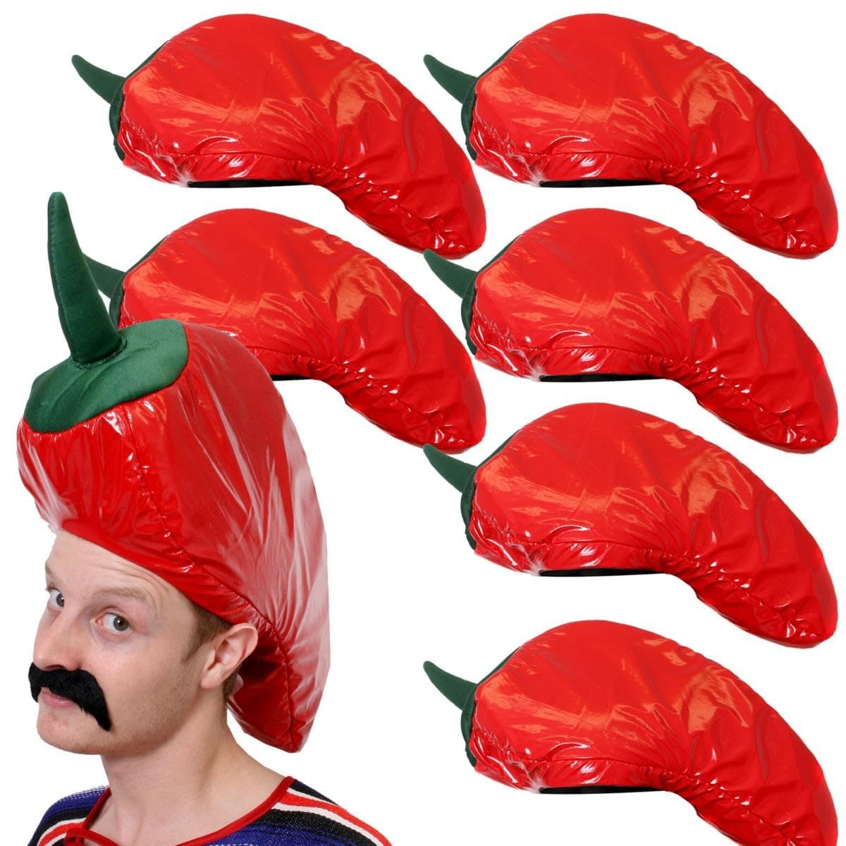 Chilli Pepper Hat - Mexican Chilli Hat Novelty Food Hats for Fancy Dress