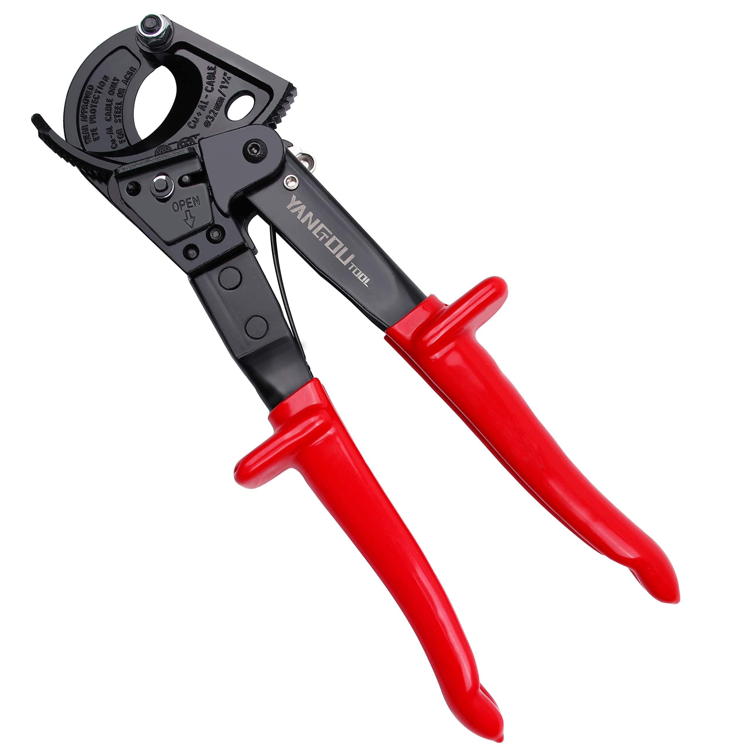 YangoutoolRatchet Cable Wire Cutter and Heavy Duty Aluminum Copper Ratchet Cable Cutter for Cutting Electrical Wire Up to 240mm² Cutter Pliers
