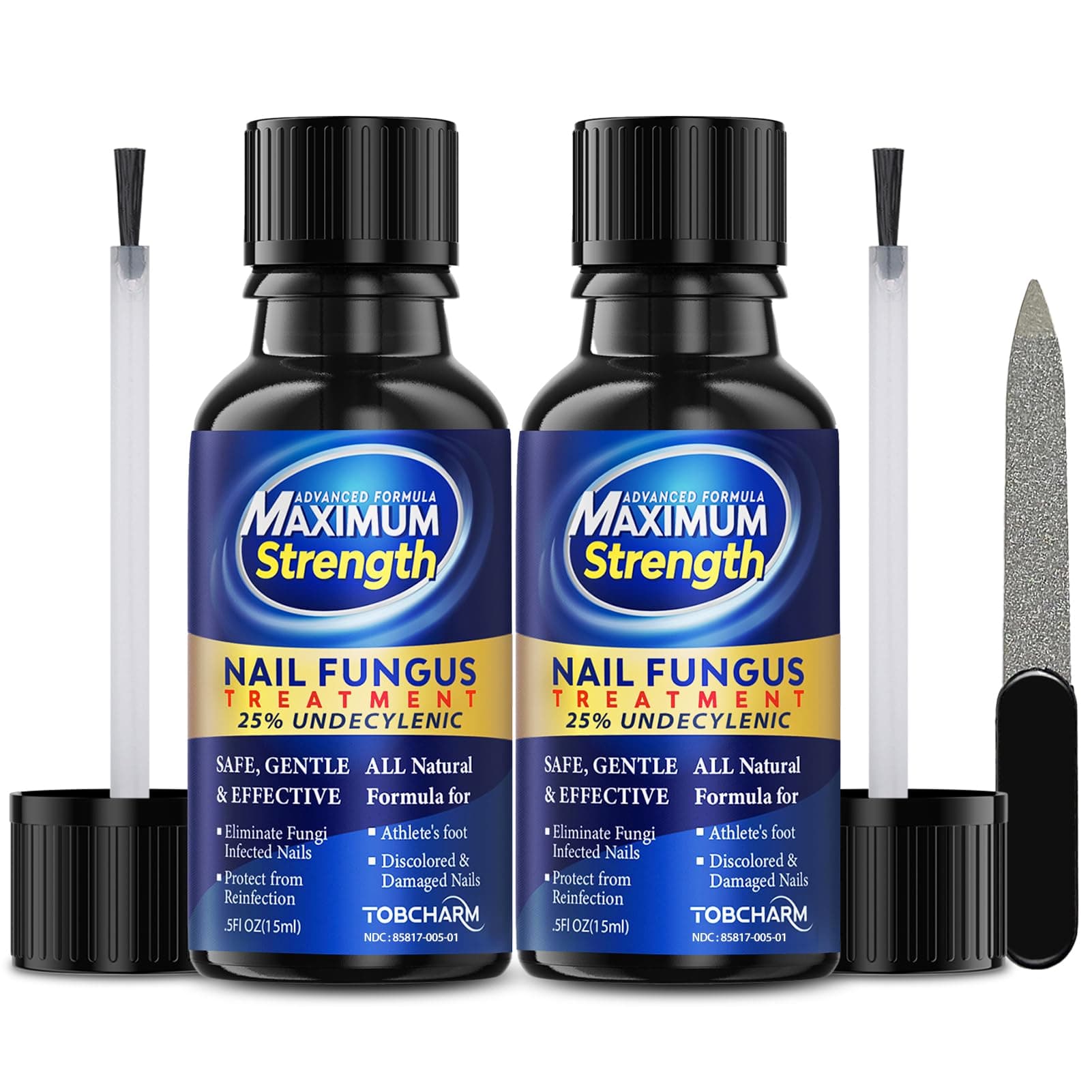 Toenail Fungus Treatment with 25% Undecylenic Acid, Toe Fungus Treatment for Toenail, Fungus Nail Treatment, Toenail Fungus Treatment Extra Strength, Fungal Nail Treatment for Athletes Foot - 2pcs