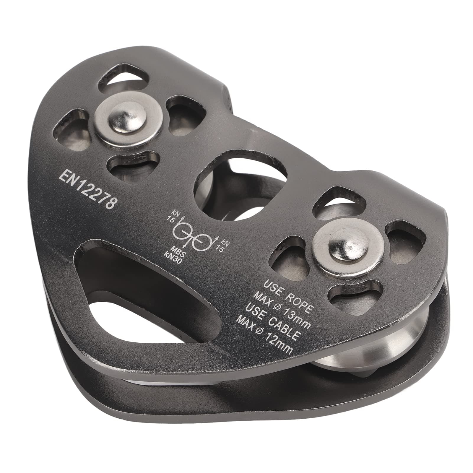 Double Zipline Pulley, Aviation Aluminum Stainless Steel Climbing Pulley Zip Line Pulley Easy Installation for Mountaineering