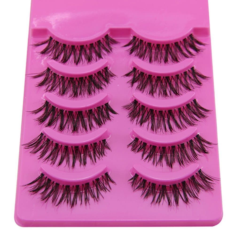 Sanwood 5 Pairs Natural Makeup Handmade Messy Cross False Eyelashes by Phoenix b2c