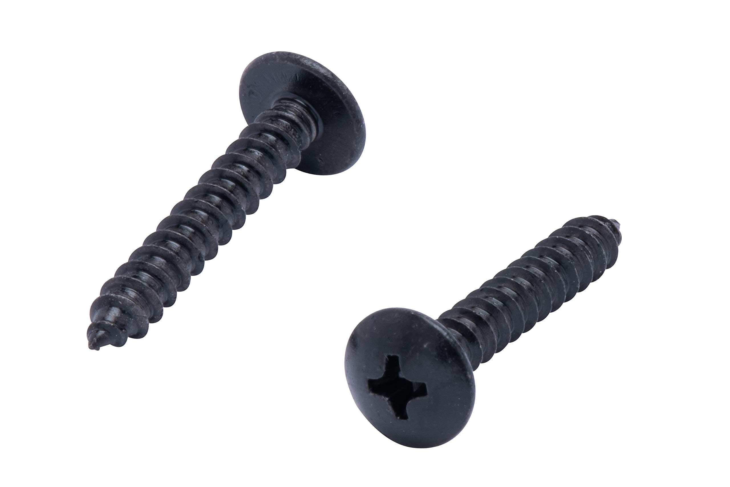 Bolt Dropper #8 X 1 Stainless Truss Head Phillips Wood Screw, (25pc), Black Xylan Coated 18-8 (304) Stainless Steel Screws,