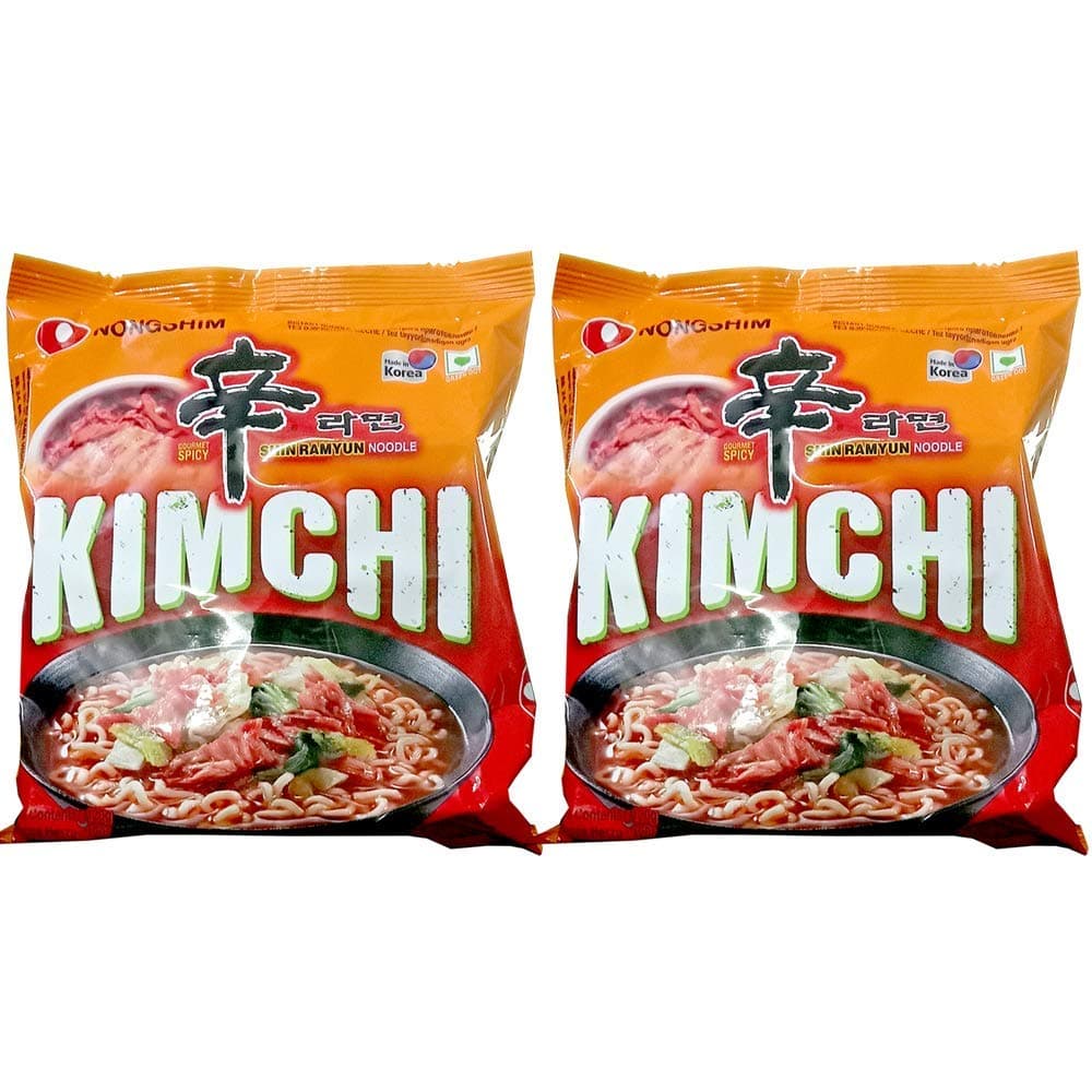Nongshim Kimchi Ramyun Instant Noodle Pack Of 2 - Vegetarian, 120 Gram