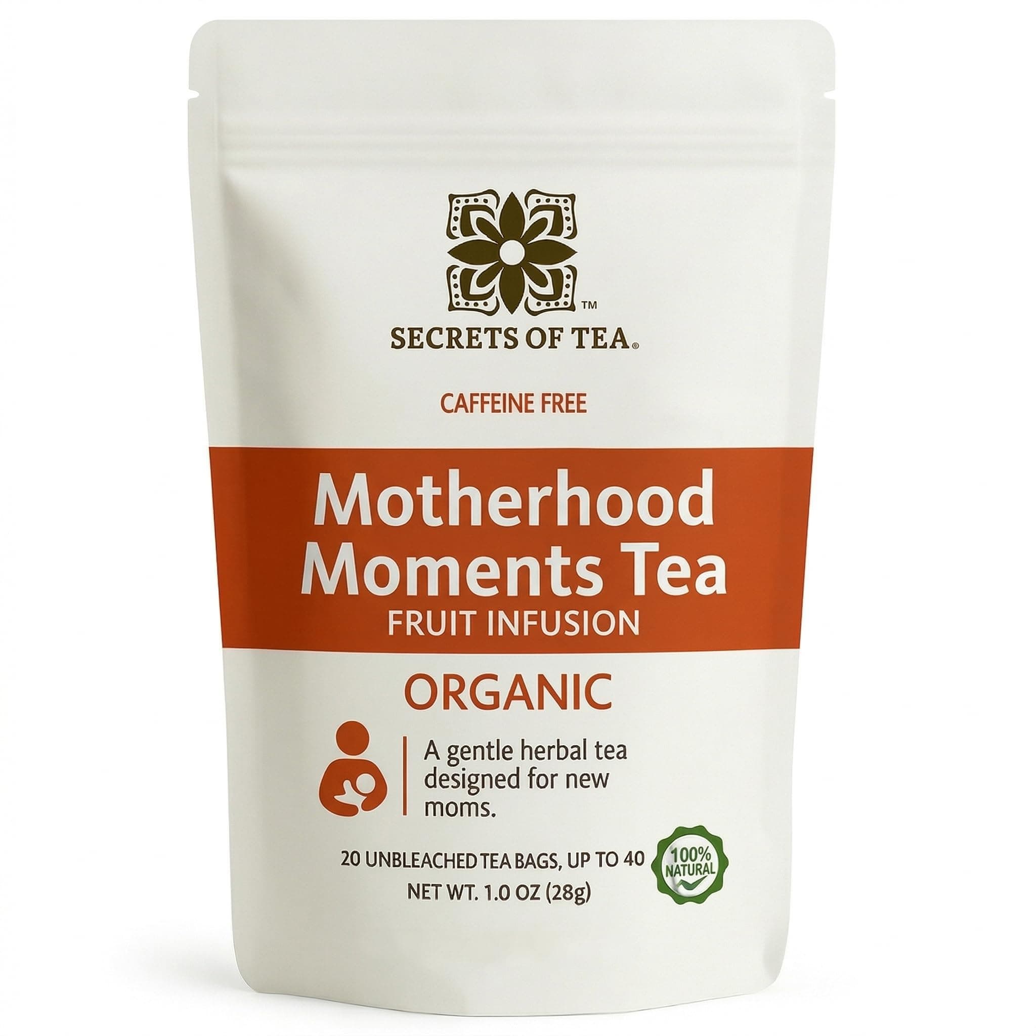 Secrets Of Tea Healthy Lactation Tea for Breastfeeding Moms, Natural USDA Organic Caffeine-Free Nursing Tea, Lactation & Baby Comfort Support, Fruits Flavor - 20 Count (1 Pack)
