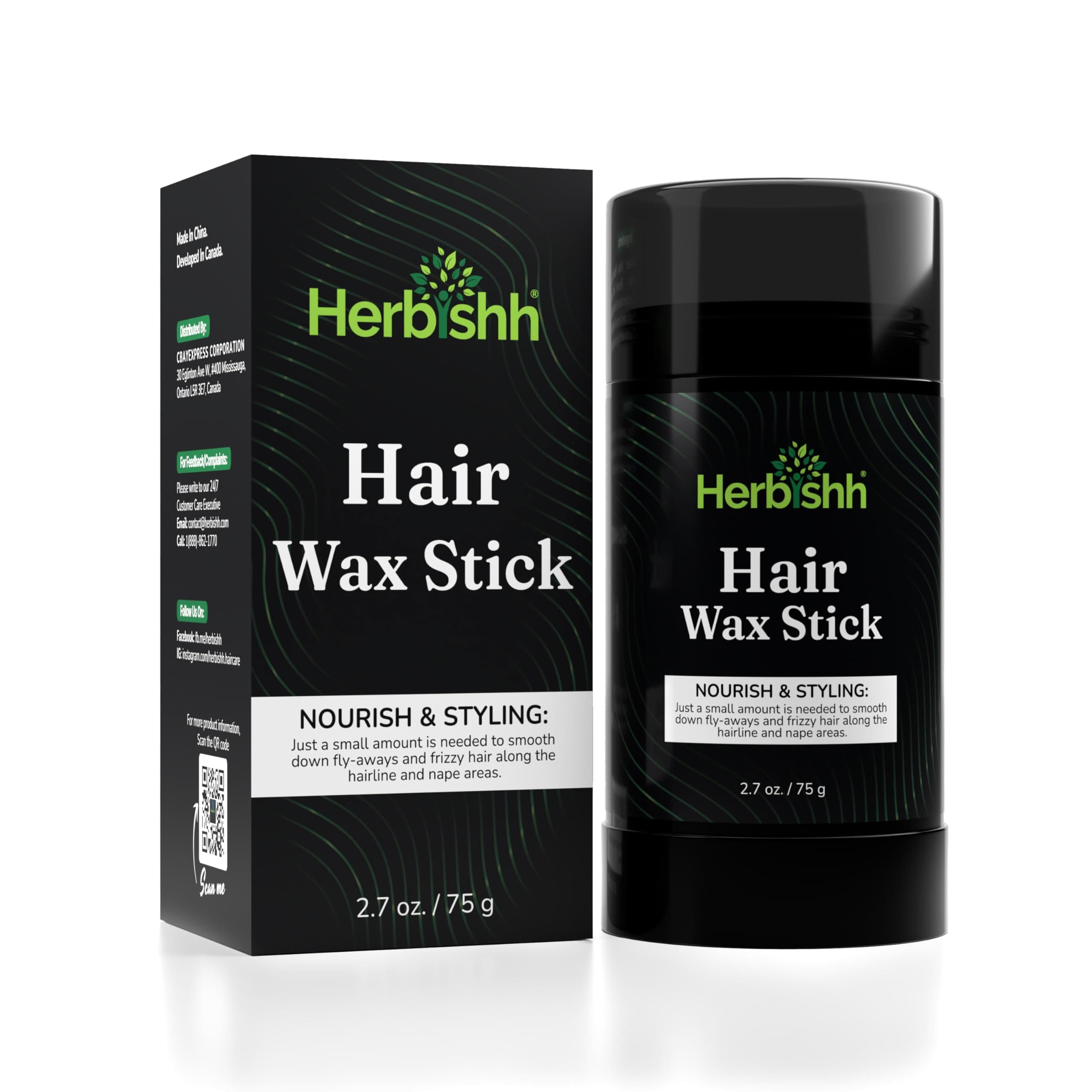 Hair Wax Stick For Women & Men - Nourish & Styling Slick Wax Stick for Hair Smoothing, Flyaway, Controls Frizzy Hair, Perfect for Hairline and Nape Area, Pomade Stick for Hair Fly Away 2.7 OZ