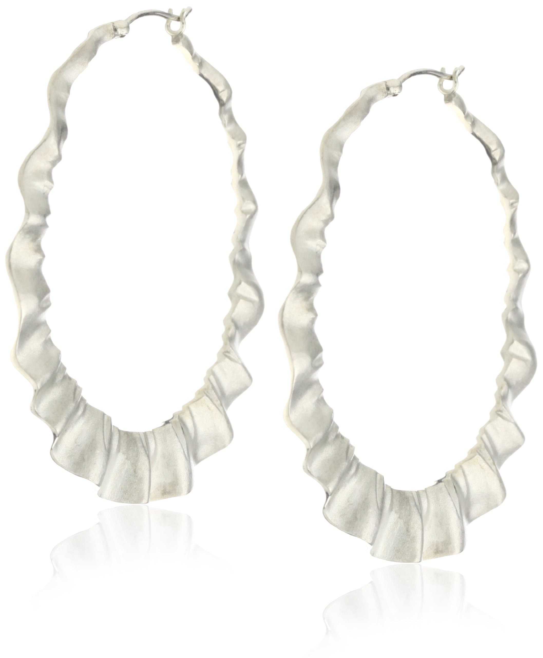 Shaesby "Flamenco" Sterling Silver Wavy Hoop Earrings