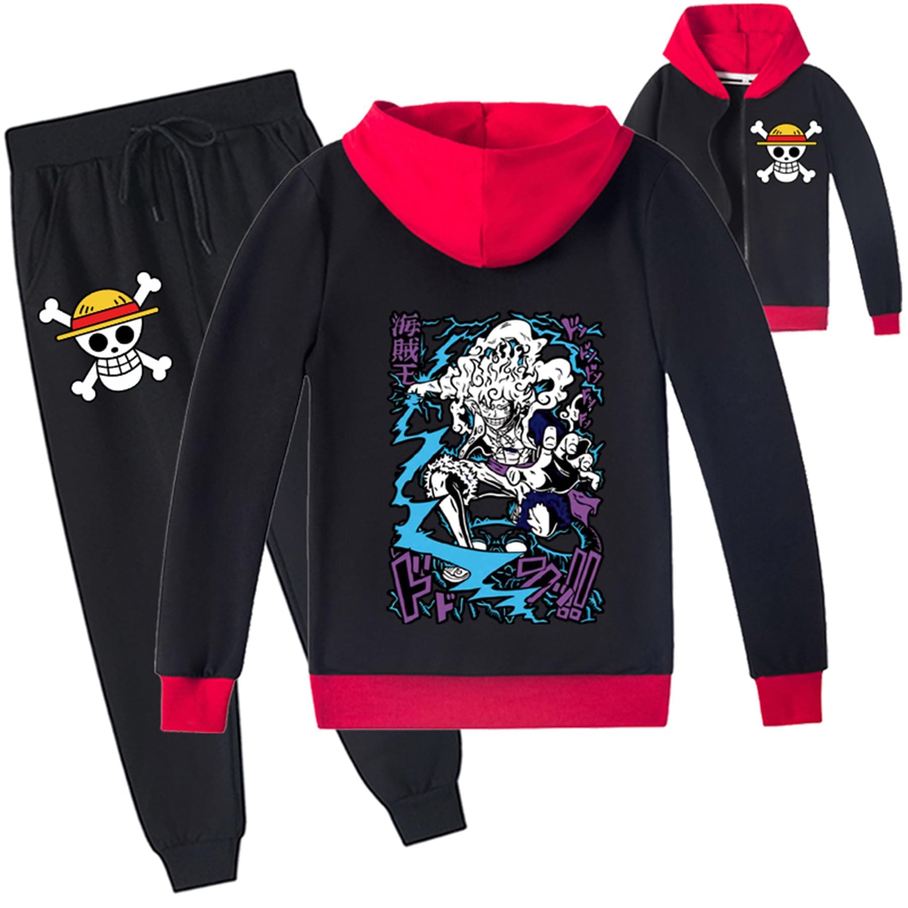 PaPamaKids One Piece Novelty Sweatshirts and Sweatpants Set,Nika Long Sleeve Full Zip Pullover Hoodie for Boys