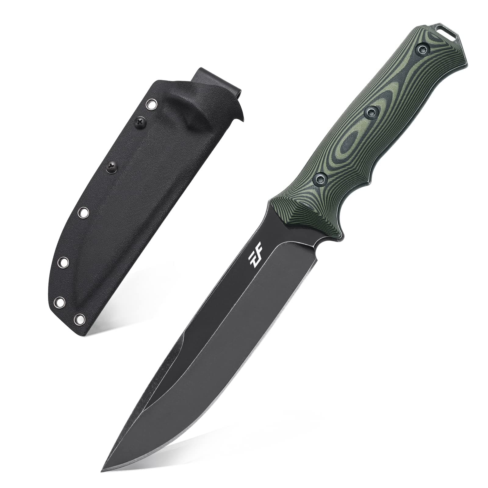 Eafengrow EF128 Fixed Blade Knife DC53 Steel Blade, Two Tone G10 Handle Full Tang Fixed Knifes Straight Knife for Working Camping Hunting Adventure EDC Tool Knife