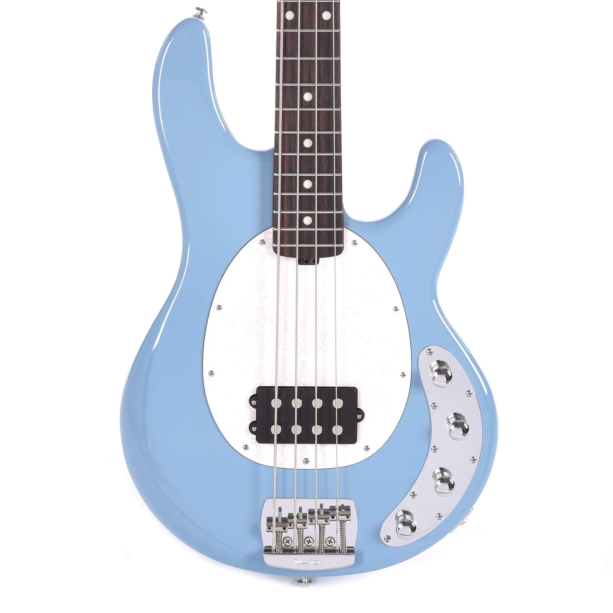 Music Man StingRay 4 Special H Chopper Blue RW w/White Pearl Pickguard & Hardshell Case